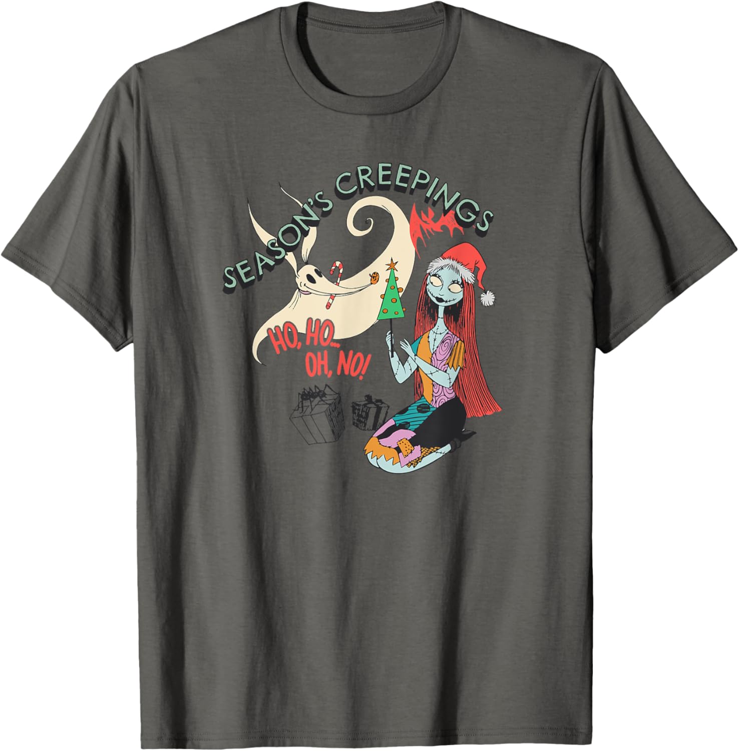 Men's Nightmare Before Christmas Sally and Zero Graphic T-Shirt Grey Small - 2