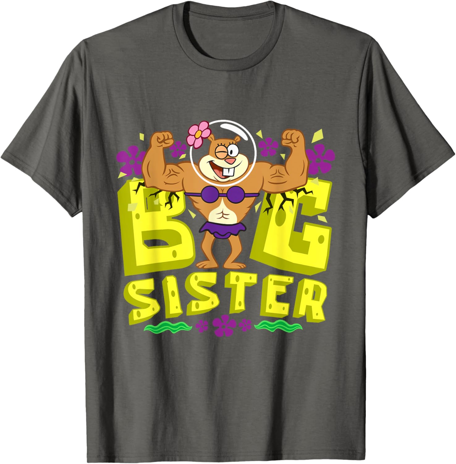 Mademark SpongeBob SquarePants Big Sister Strong Sister T-Shirt for Girls - 10