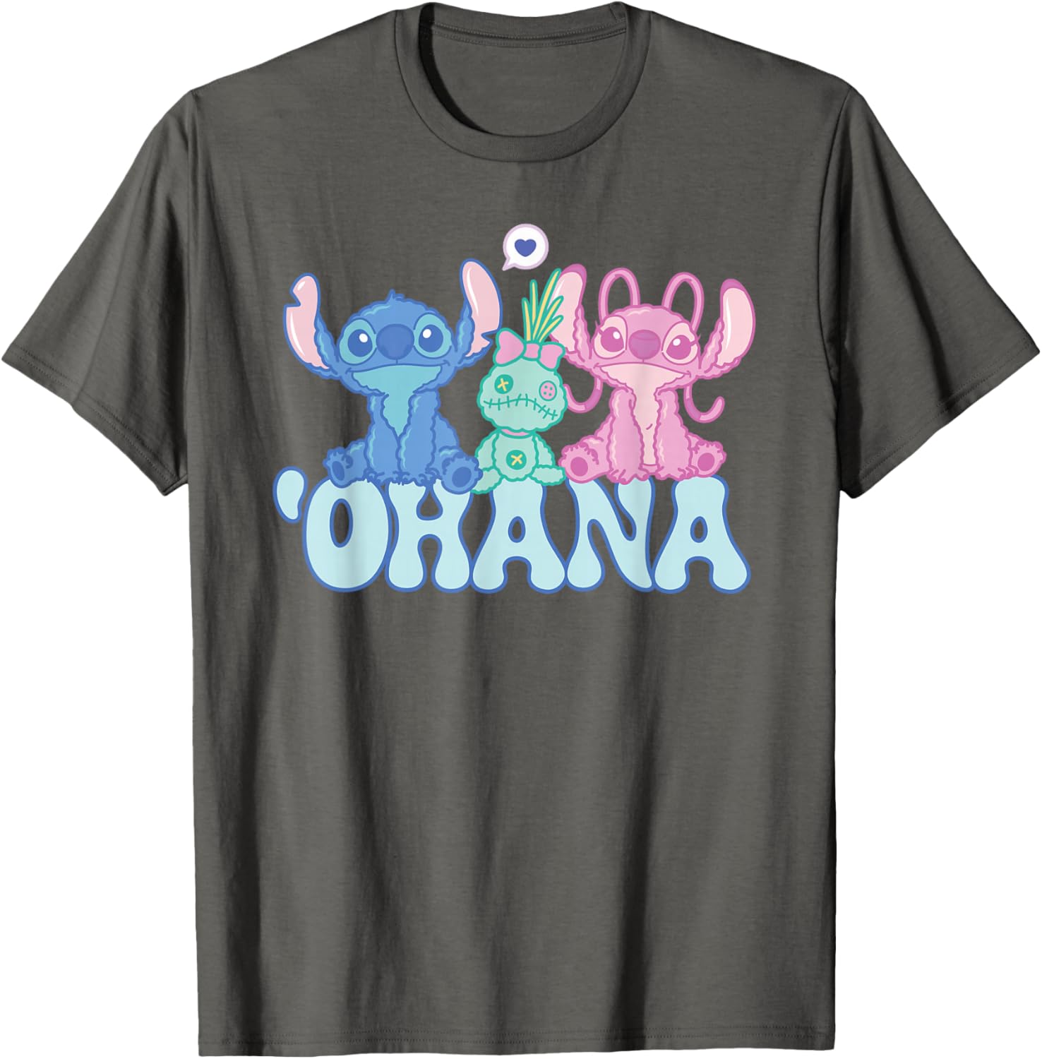 Cute Disney Stitch Ohana T-Shirt with Angel and Scrump for Kids and Adults - 9