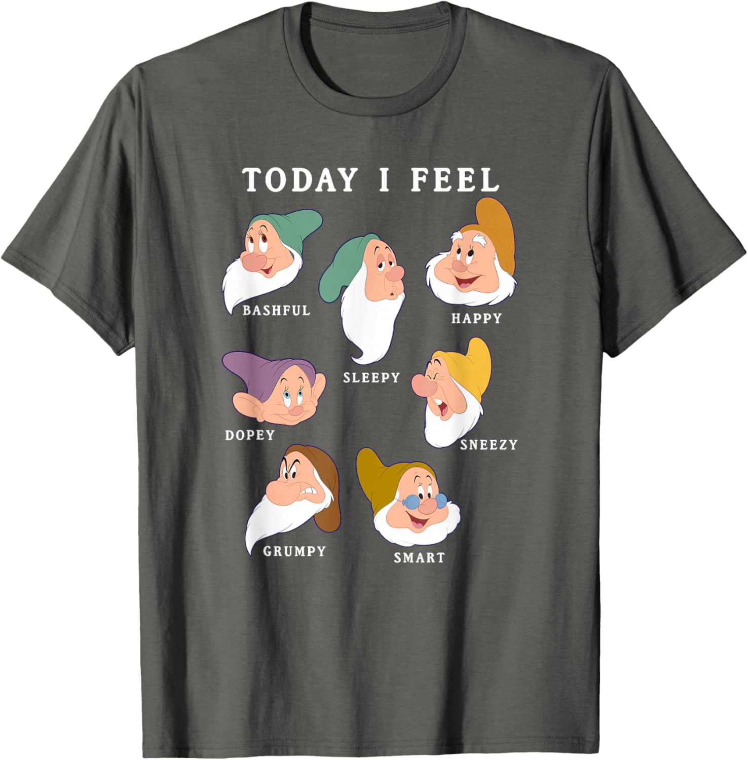 Disney Snow White T-Shirt with Seven Dwarfs Expressions for Fans - 4