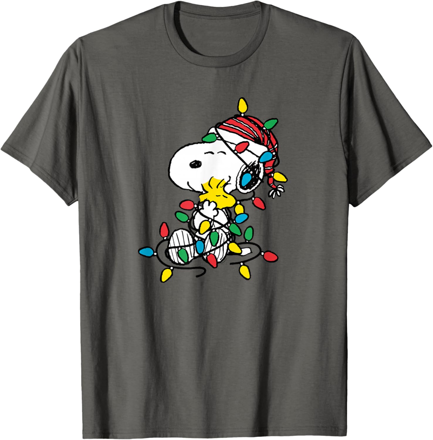 Peanuts Snoopy Woodstock Christmas Lights T-Shirt for Holiday Cheer - 11