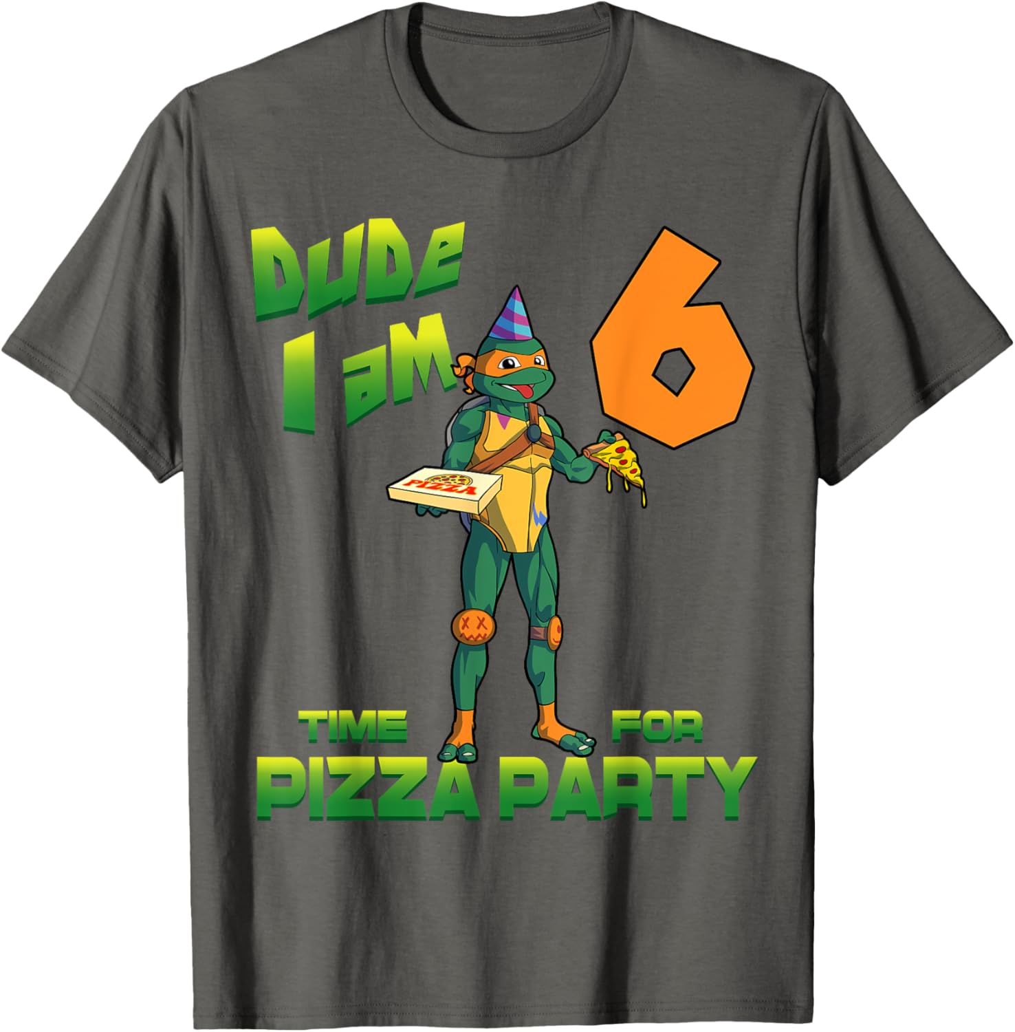Mademark TMNT Michelangelo Pizza Birthday T-Shirt for 6 Year Olds - 20
