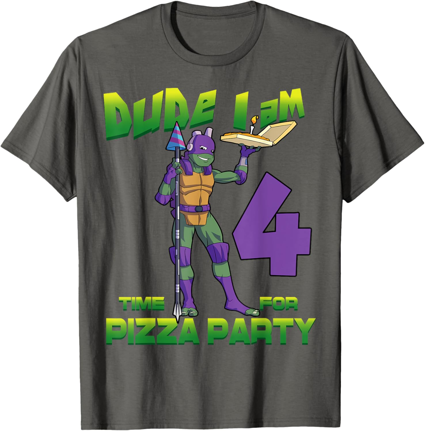 Mademark Teenage Mutant Ninja Turtles Donnie Pizza Birthday T-Shirt 4Y - 19