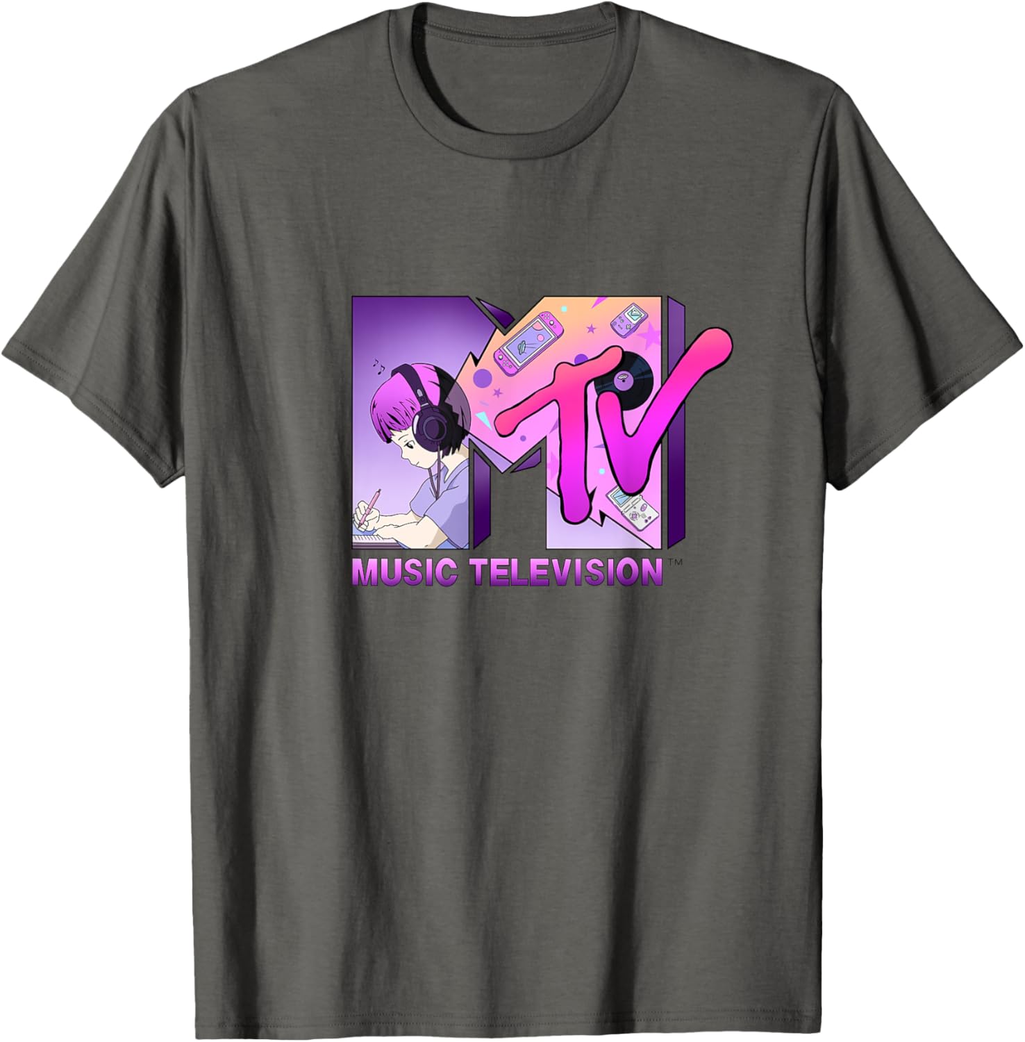 Mademark x MTV Anime Gamer Style T-Shirt with Official MTV Logo - 4