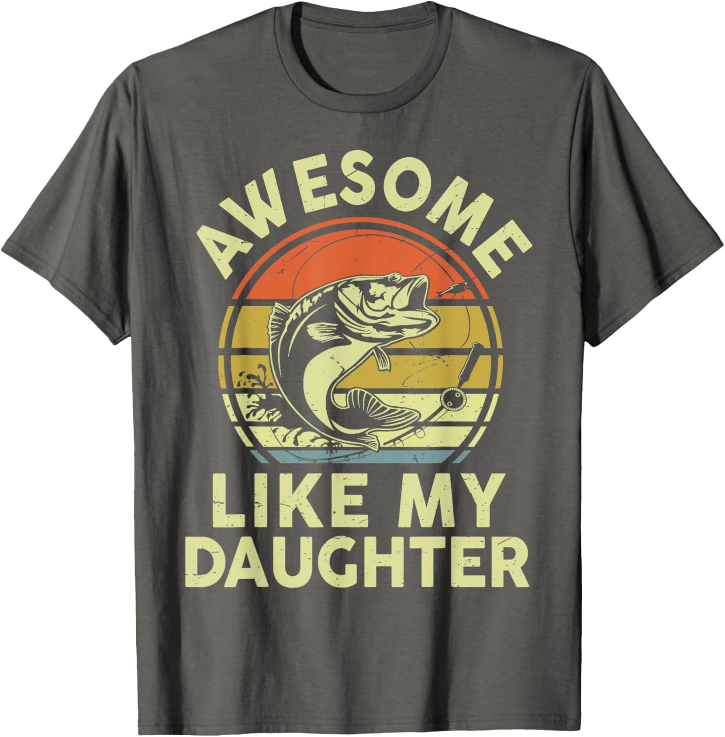 Bass Fish Dad T-Shirt Funny Papa Fishing Apparel for Daughters Love - 4