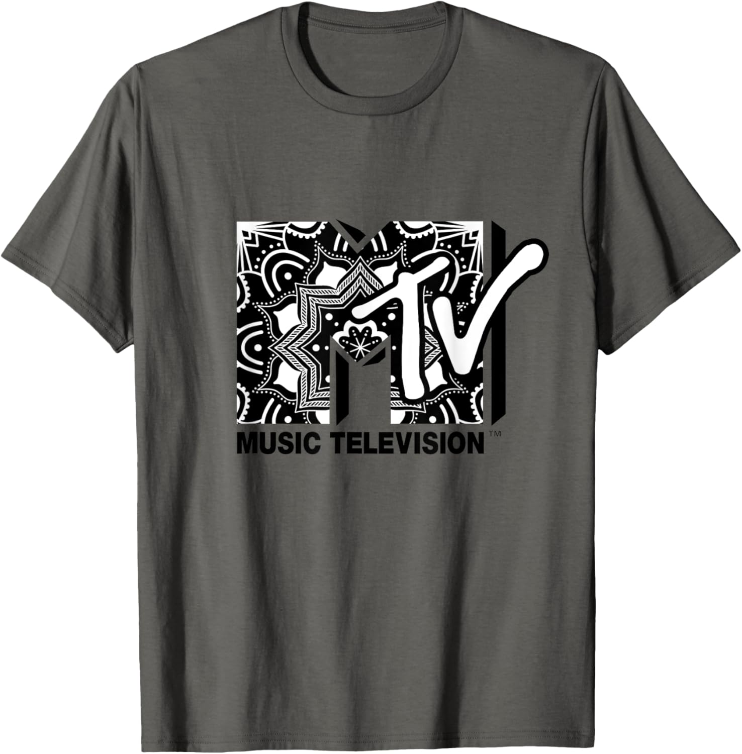 Mademark x MTV Mandala Black and White Logo T-Shirt for Trendy Style - 2