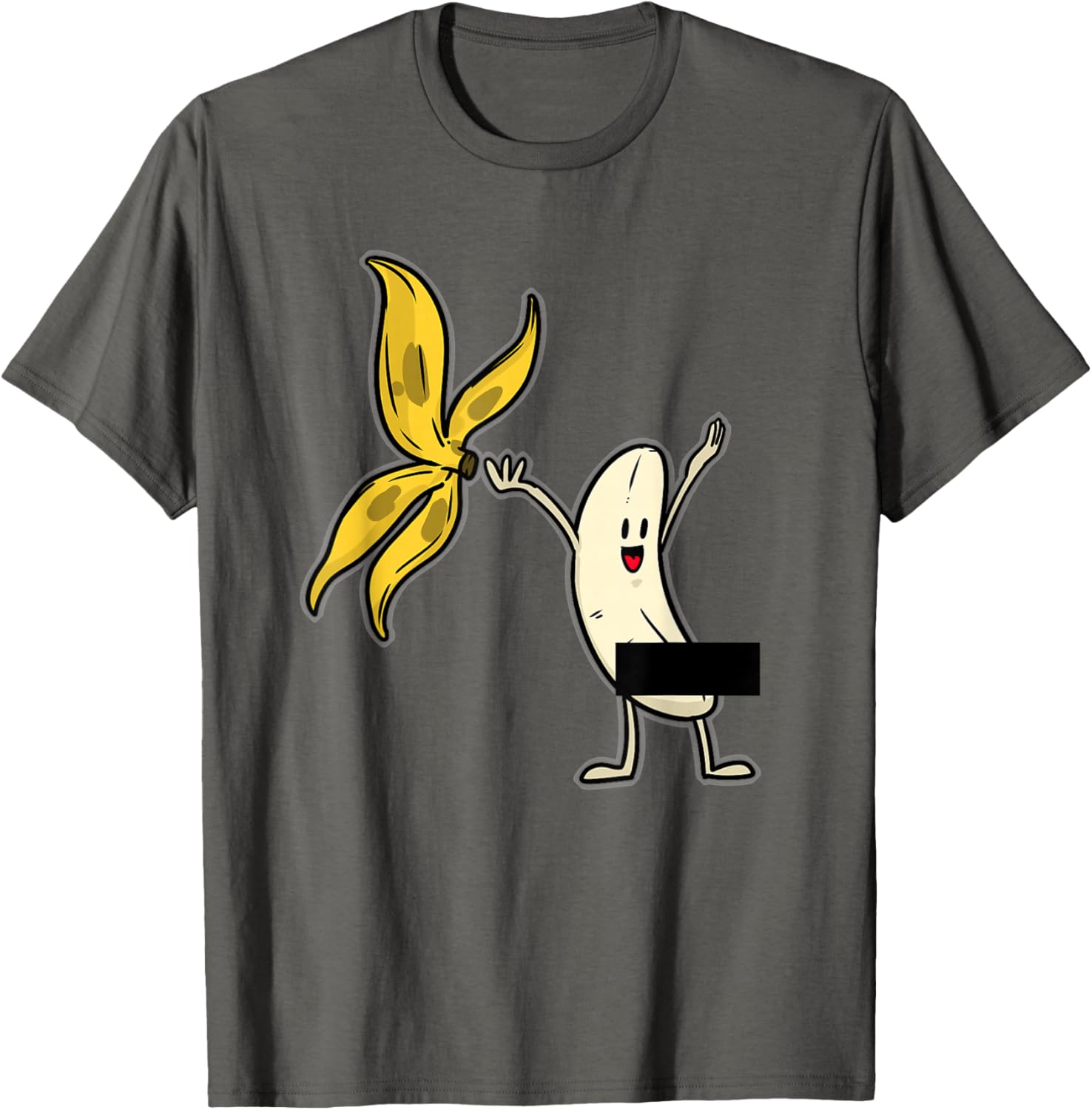 Funny Banana Striptease Censored Adult Tee Shirt for Humor Lovers - 18