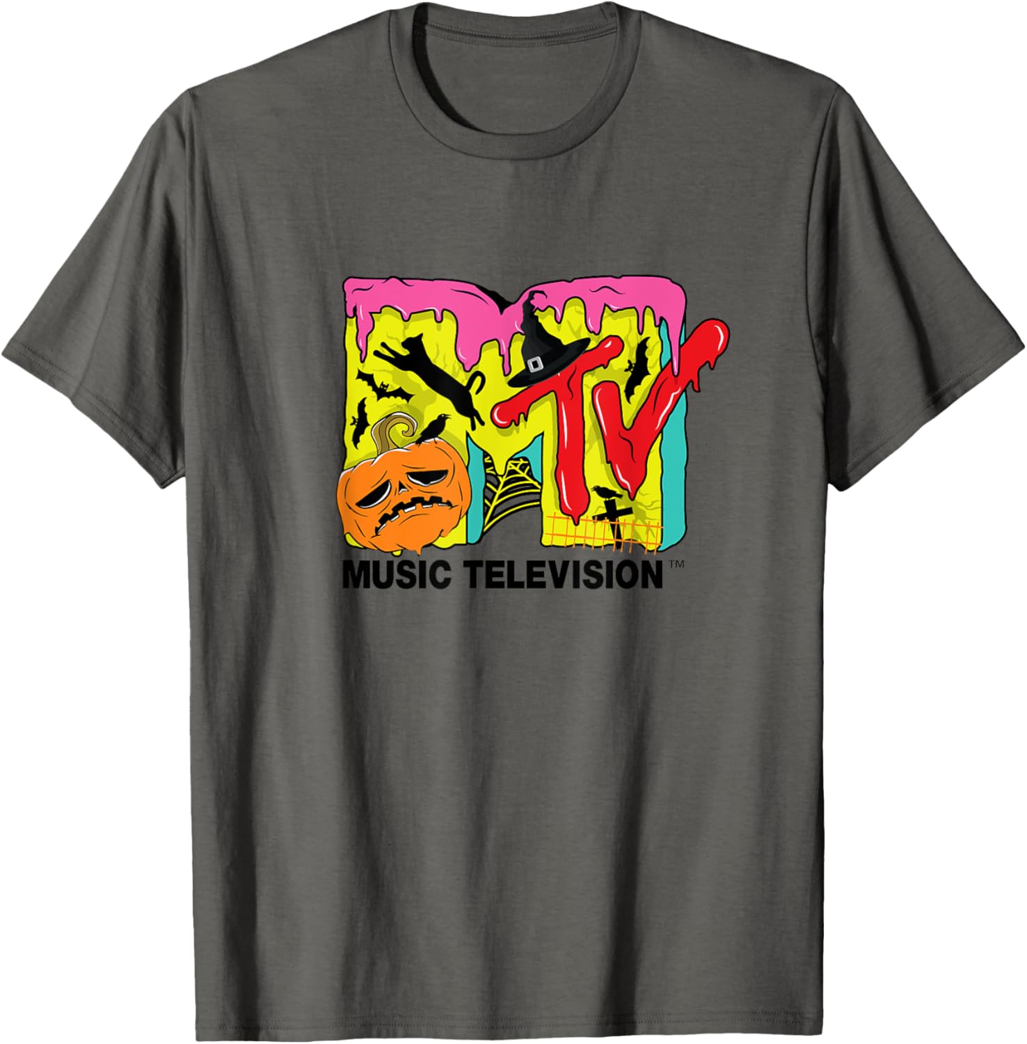 Mademark x MTV Halloween T-Shirt with Pumpkin and Cats Design - 2