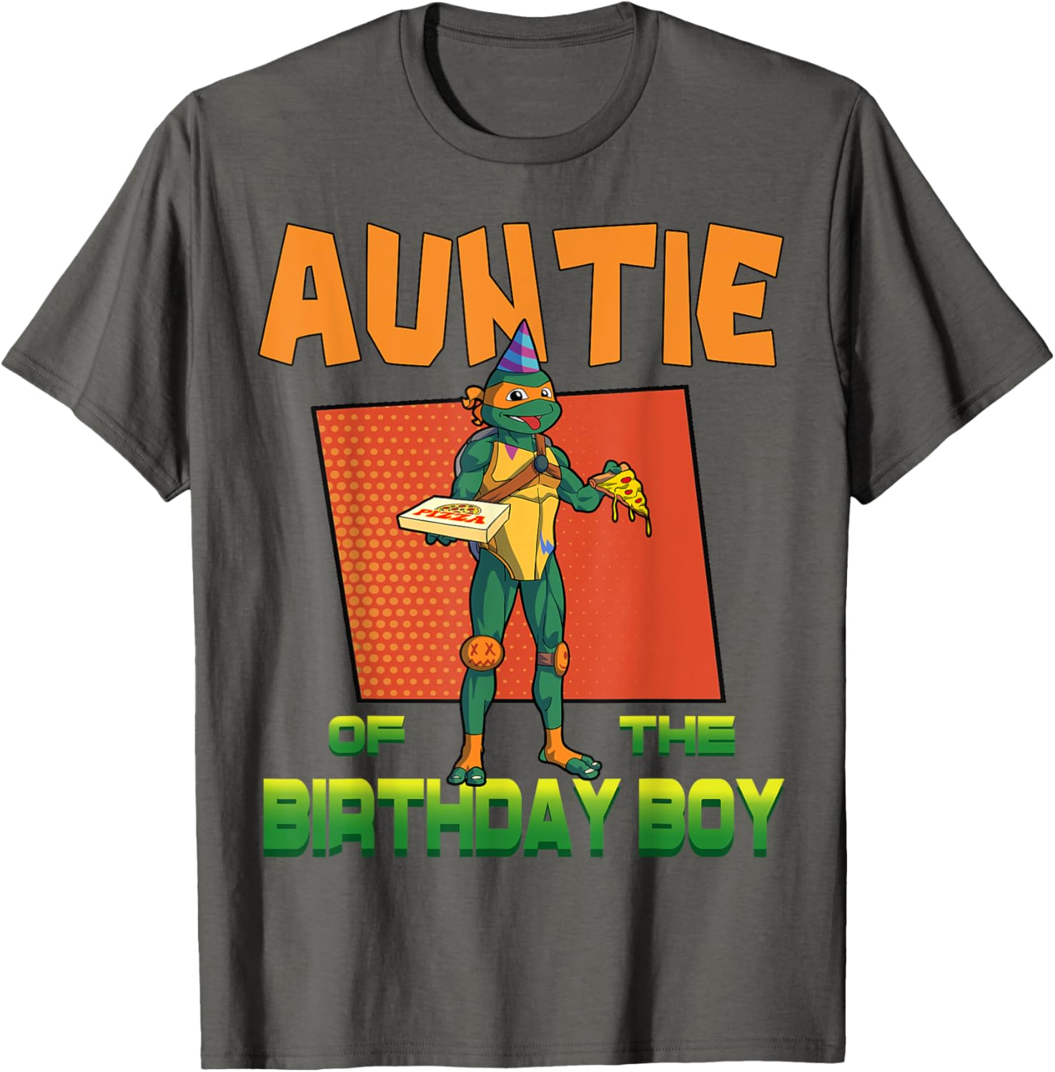 Mademark Teenage Mutant Ninja Turtles Mikey Pizza Party T-Shirt for Aunties - 1
