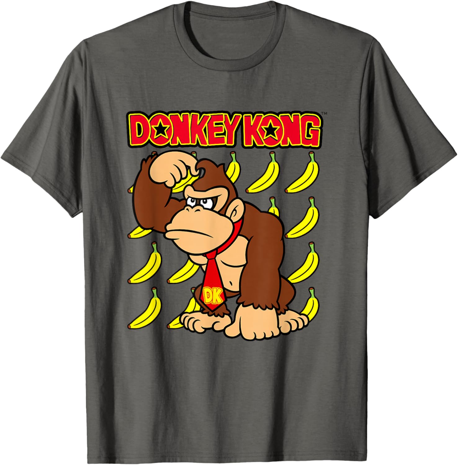Donkey Kong Ape Thoughts Banana Background Graphic T-Shirt for Fans - 8