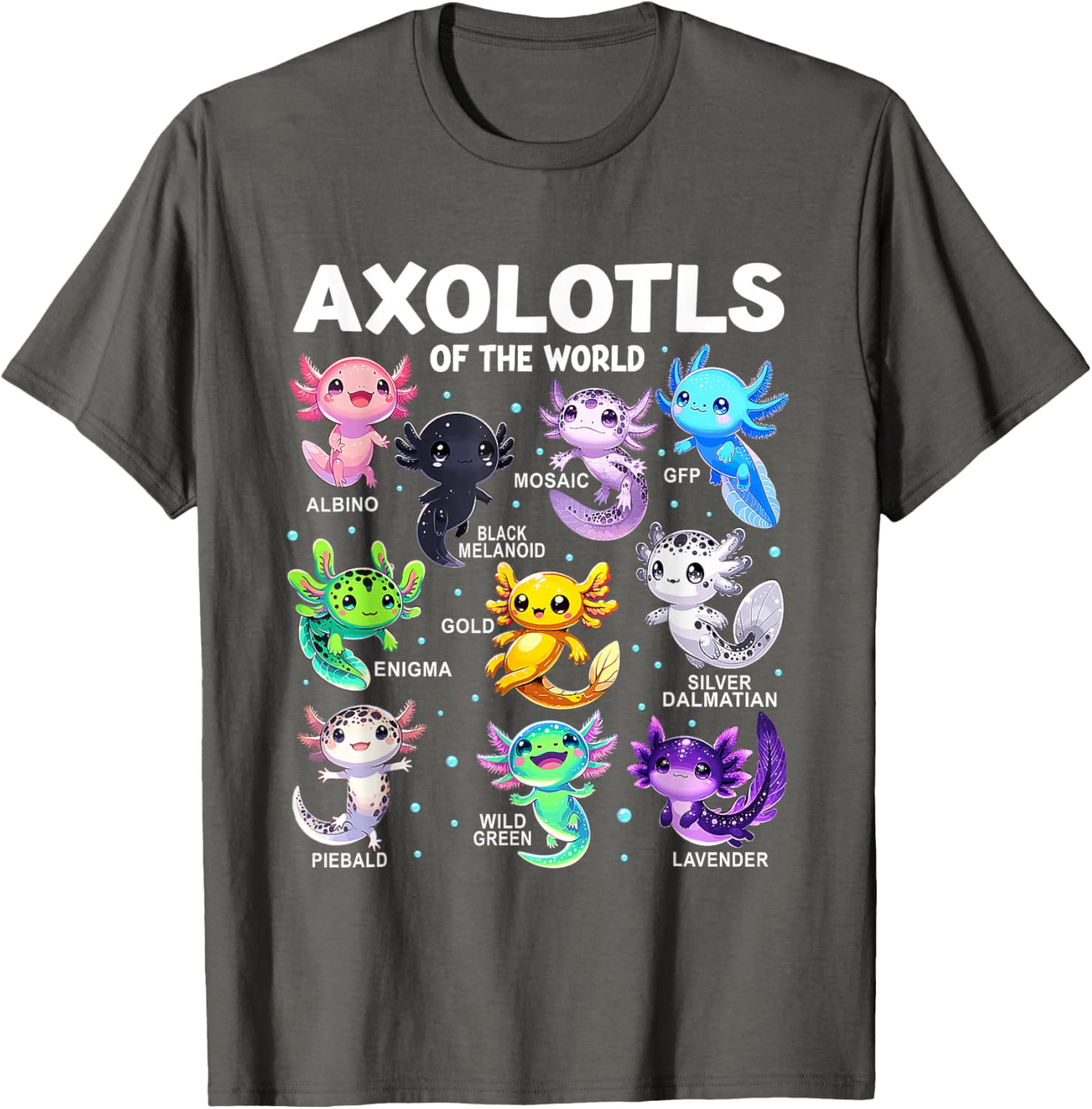 Kawaii Axolotl Graphic Tee Cute Animal T-Shirt for Axolotl Lovers - 14