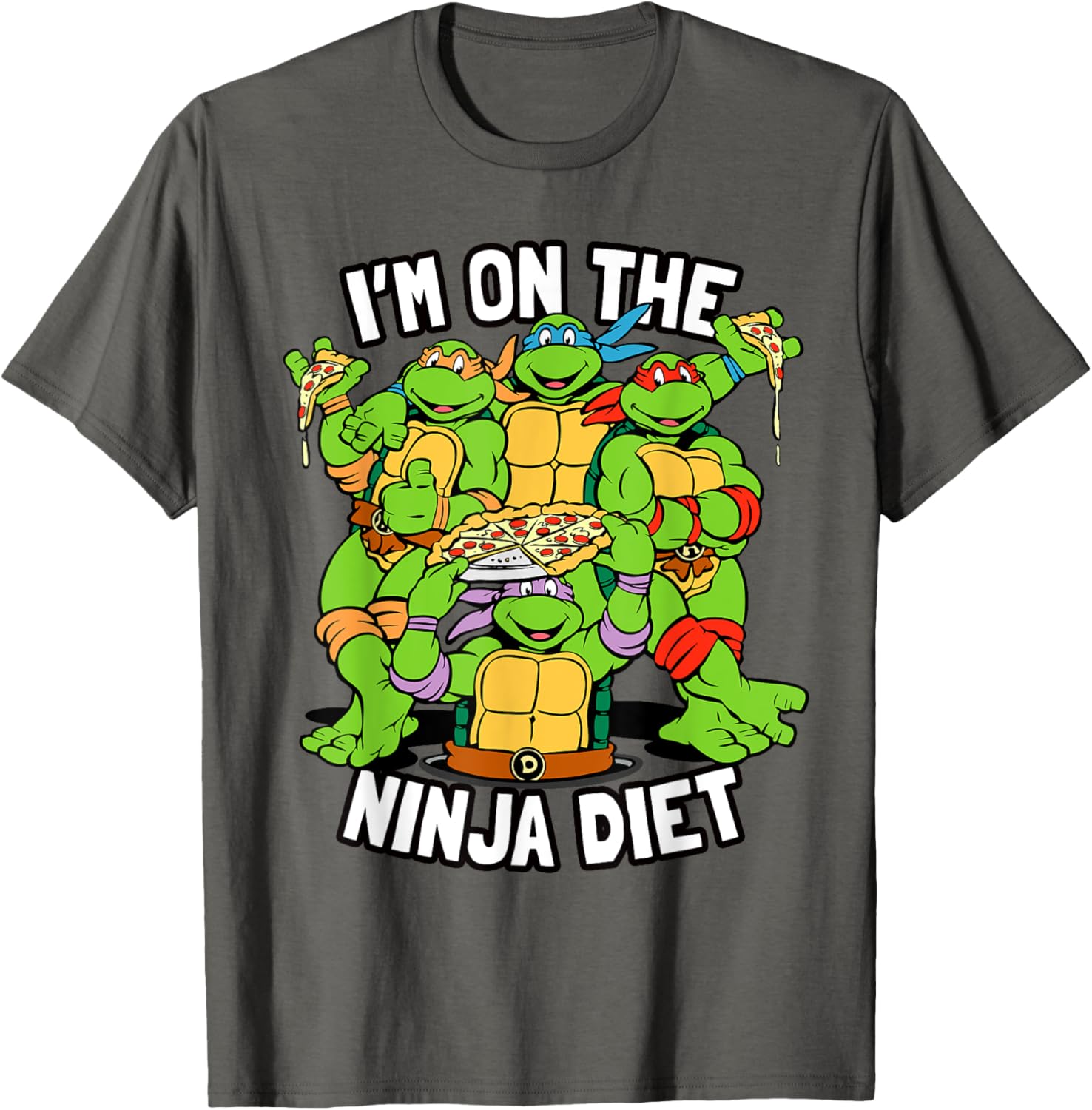 Mademark TMNT Pizza T-Shirt I'm on the Ninja Diet Fun Graphic Tee - 11