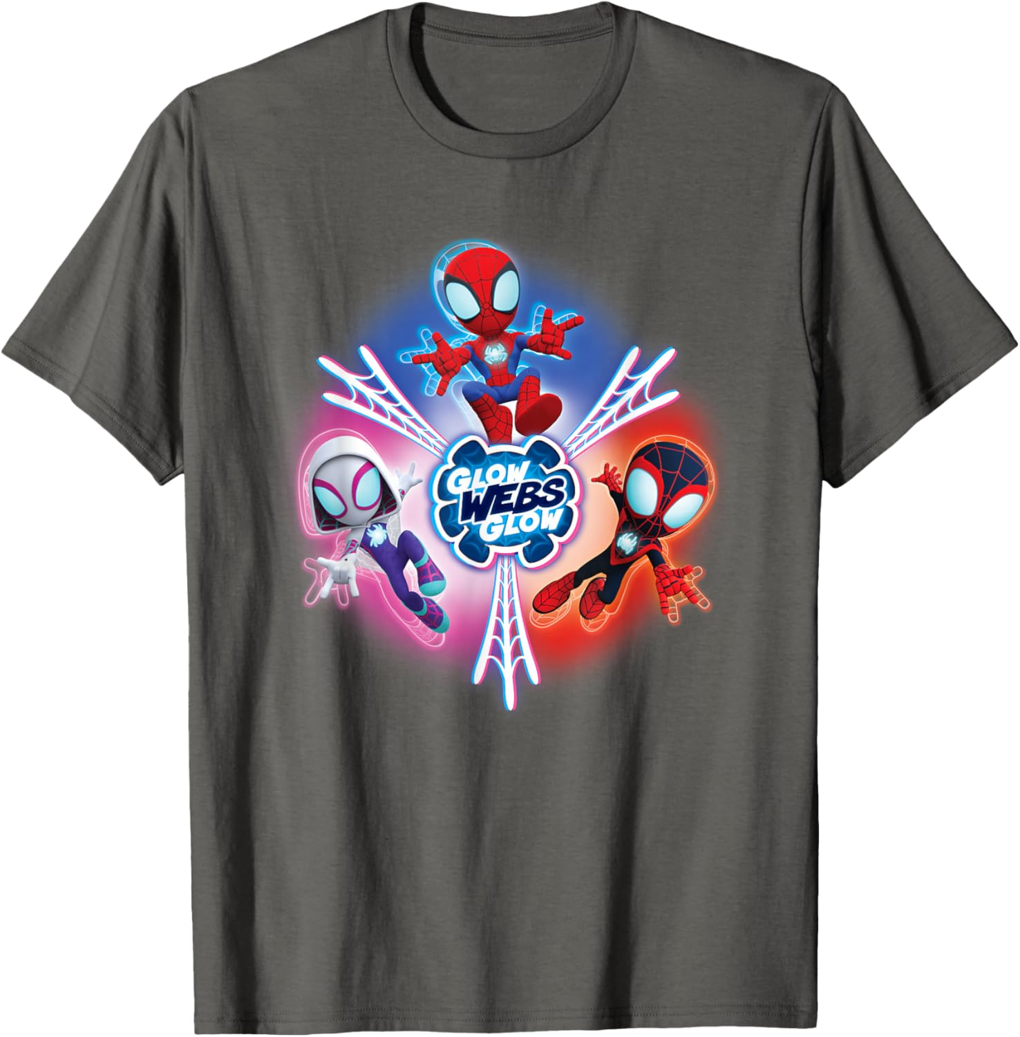 Marvel Spidey and Friends Glow Webs T-Shirt for Kids and Fans - 8