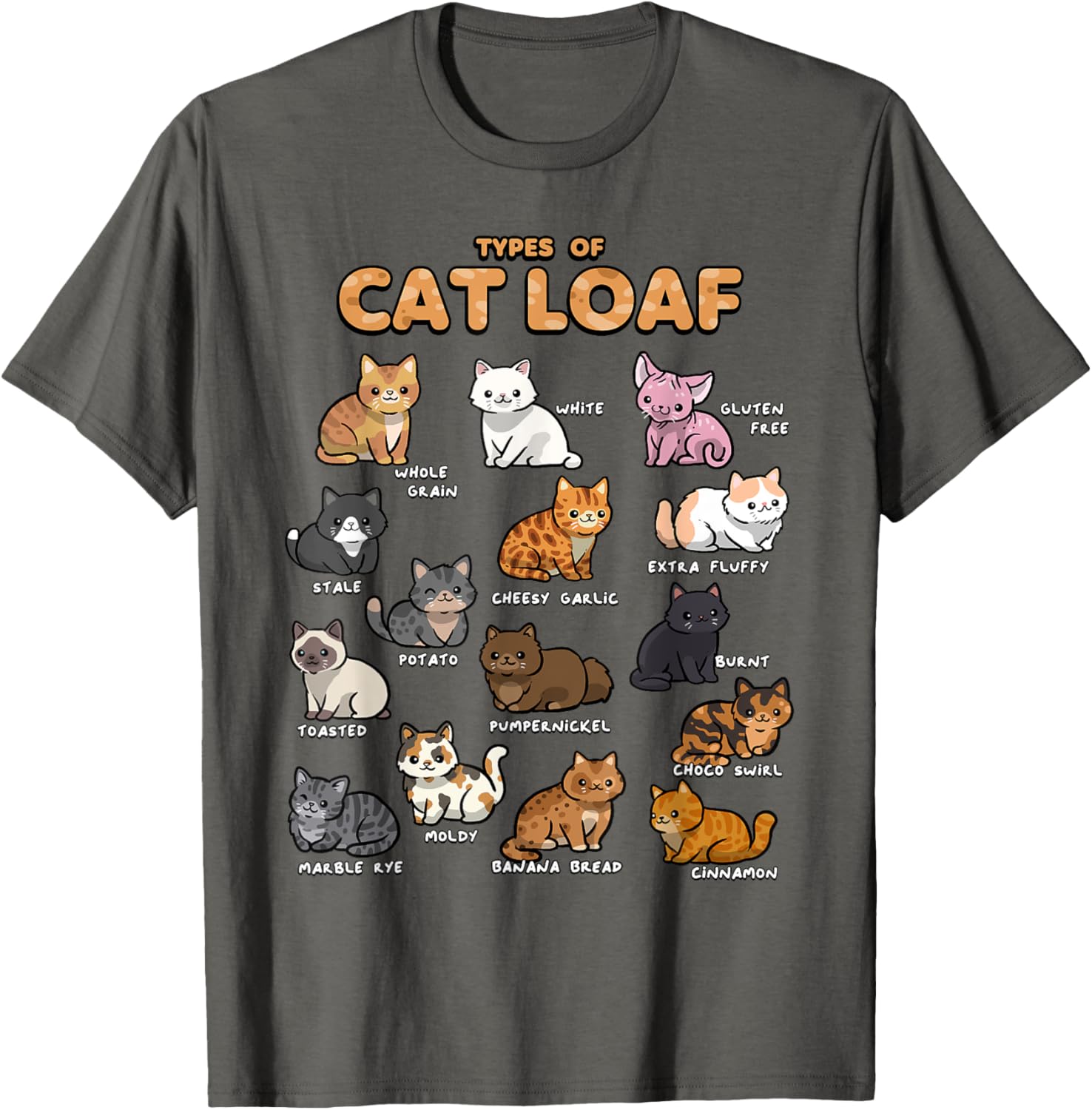 Cute Cat Loaf Kawaii Kitten T-Shirt for Cat Lovers Men Women Kids - 13