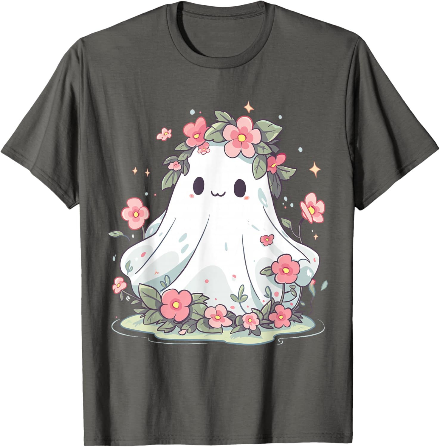 Floral Ghost Halloween Shirt for Girls and Women – Fun Costume T-Shirt - 26
