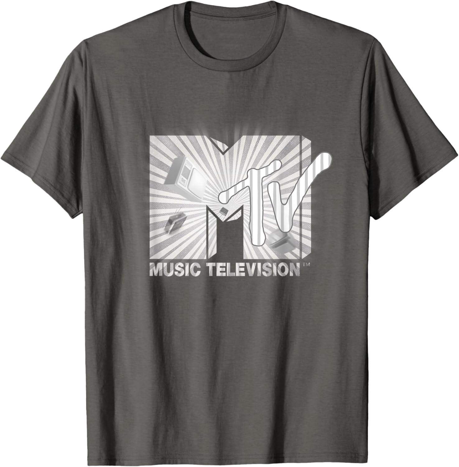 Mademark x MTV Vintage Logo T-Shirt with Retro TV and Ham Radio Design - 8