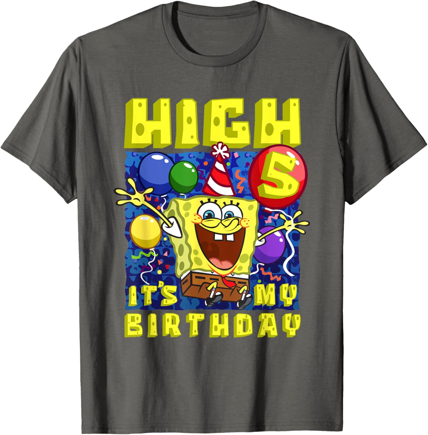 SpongeBob SquarePants Birthday T-Shirt for Boys and Girls Age 5 - 8