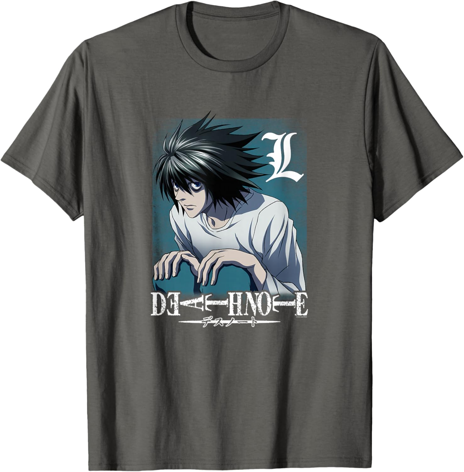 Death Note L Crouching Logo Anime T-Shirt for Fans of Manga and Anime - 2