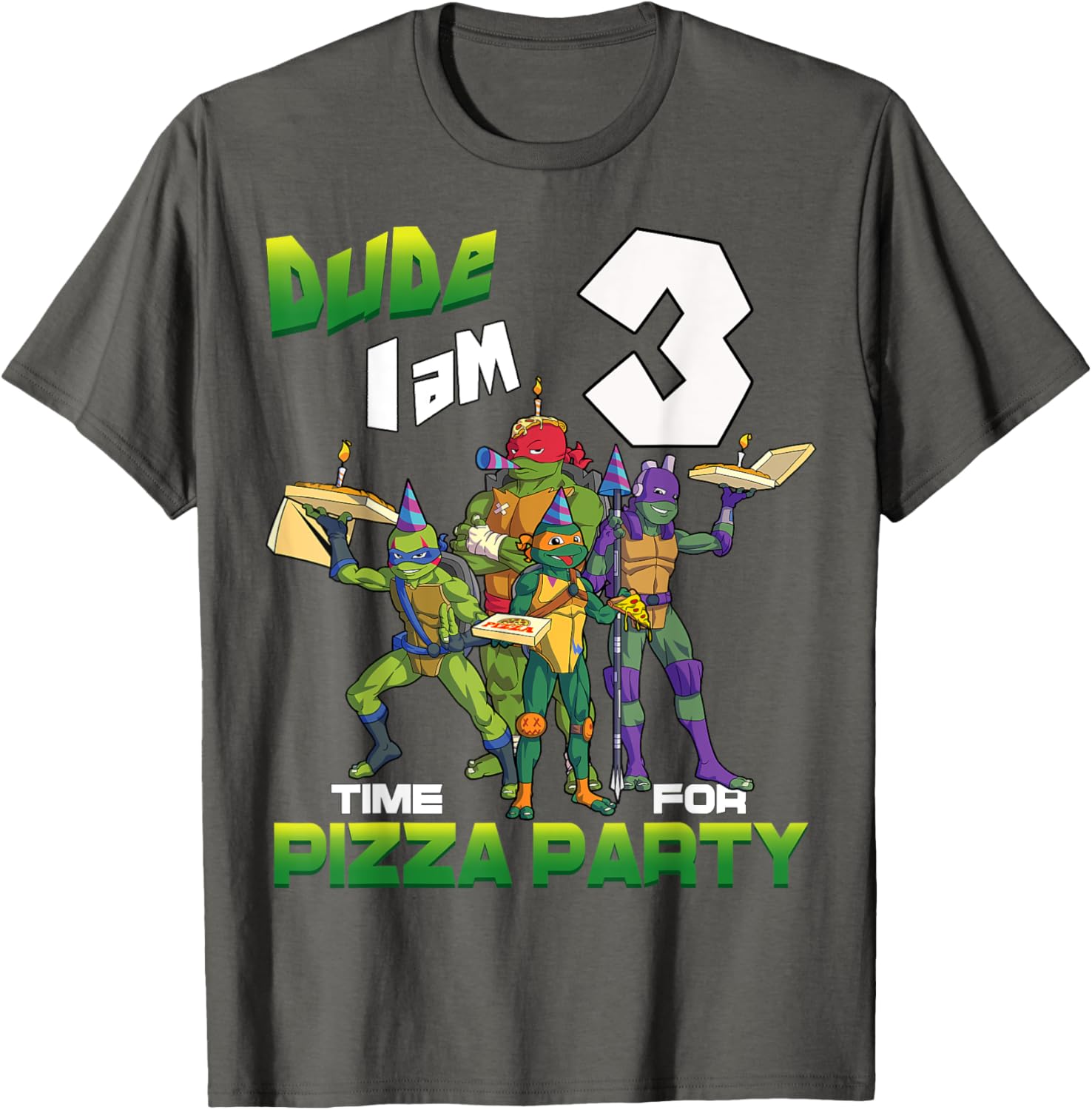 Mademark TMNT 3rd Birthday T-Shirt for Boys - Turtles Pizza Party Fun - 18