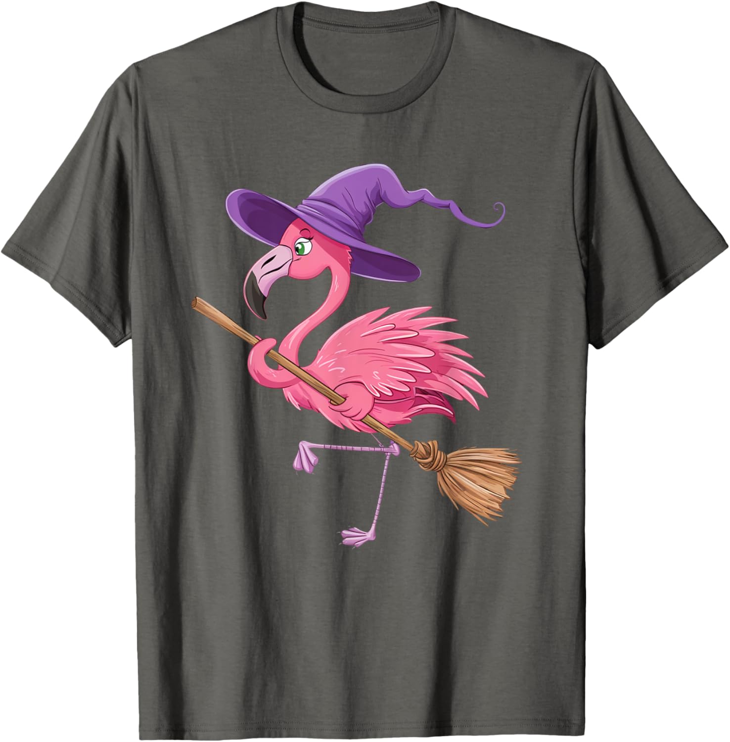 Halloween Flamingo Witch Hat T-Shirt for Men, Women, and Kids - 3