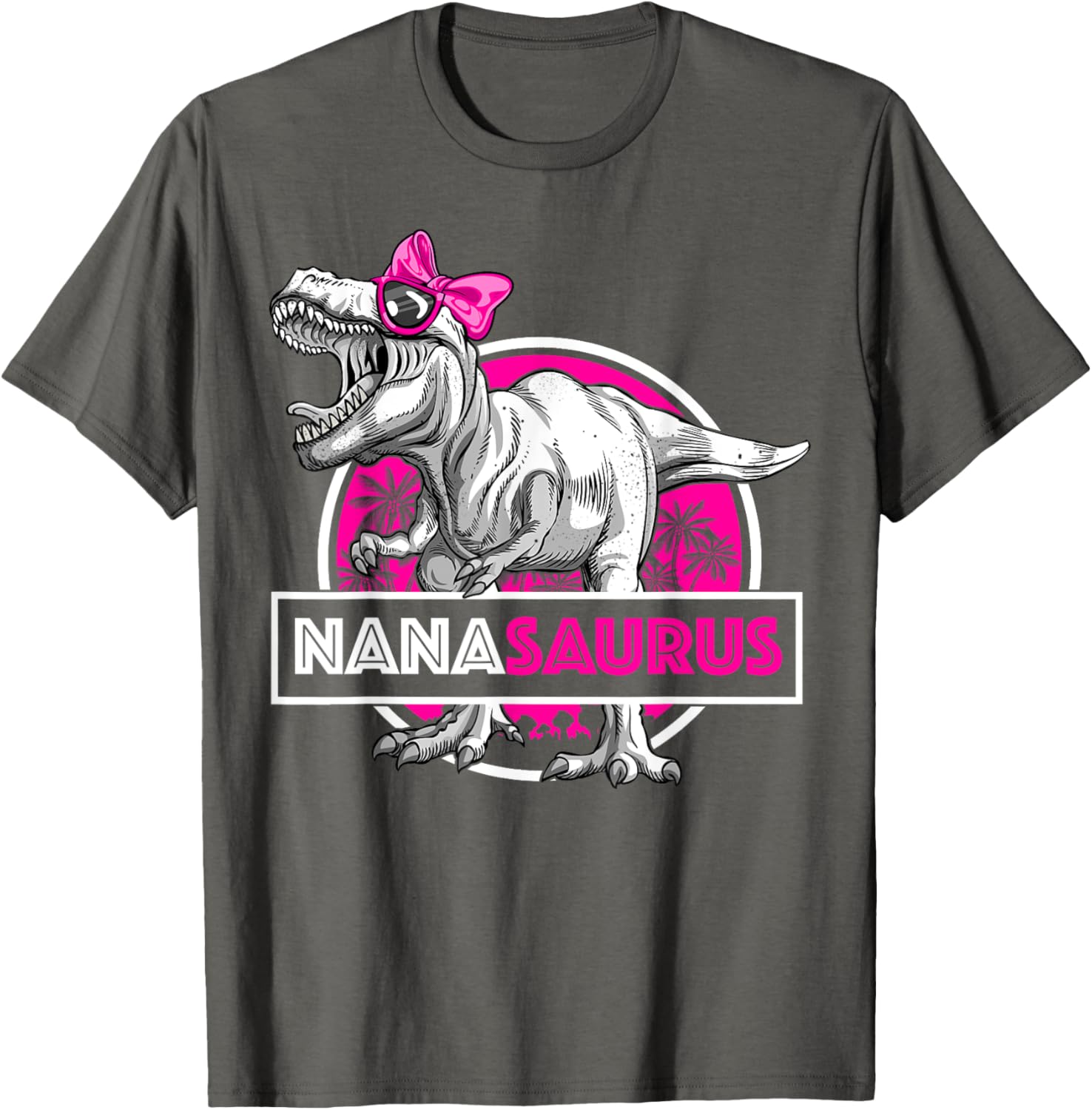 Funny Nanasaurus T-Rex Matching Dinosaur T-Shirt for Grandma and Kids - 12