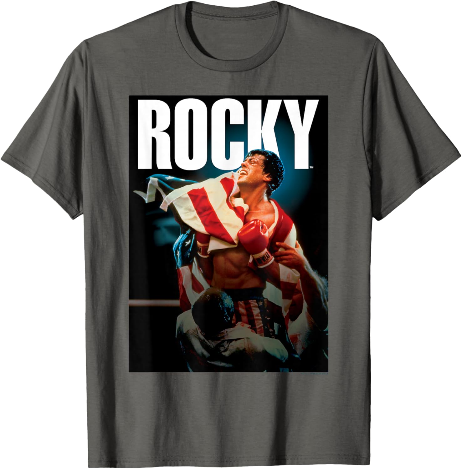 Rocky IV American Flag Portrait T-Shirt for Fans of Classic Movies - 3