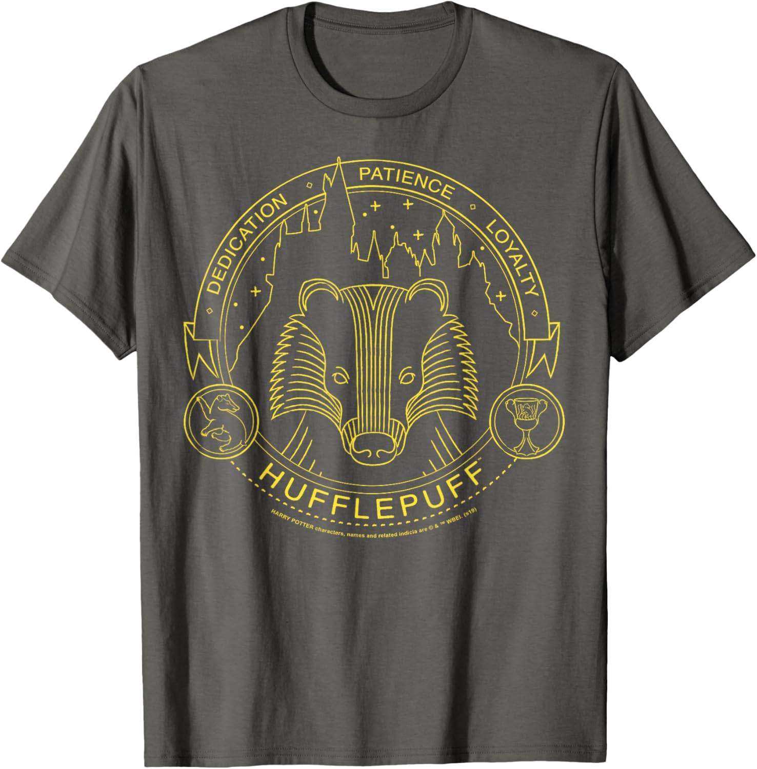 Harry Potter Hufflepuff Symbol Line Art T-Shirt for Fans and Collectors - 1