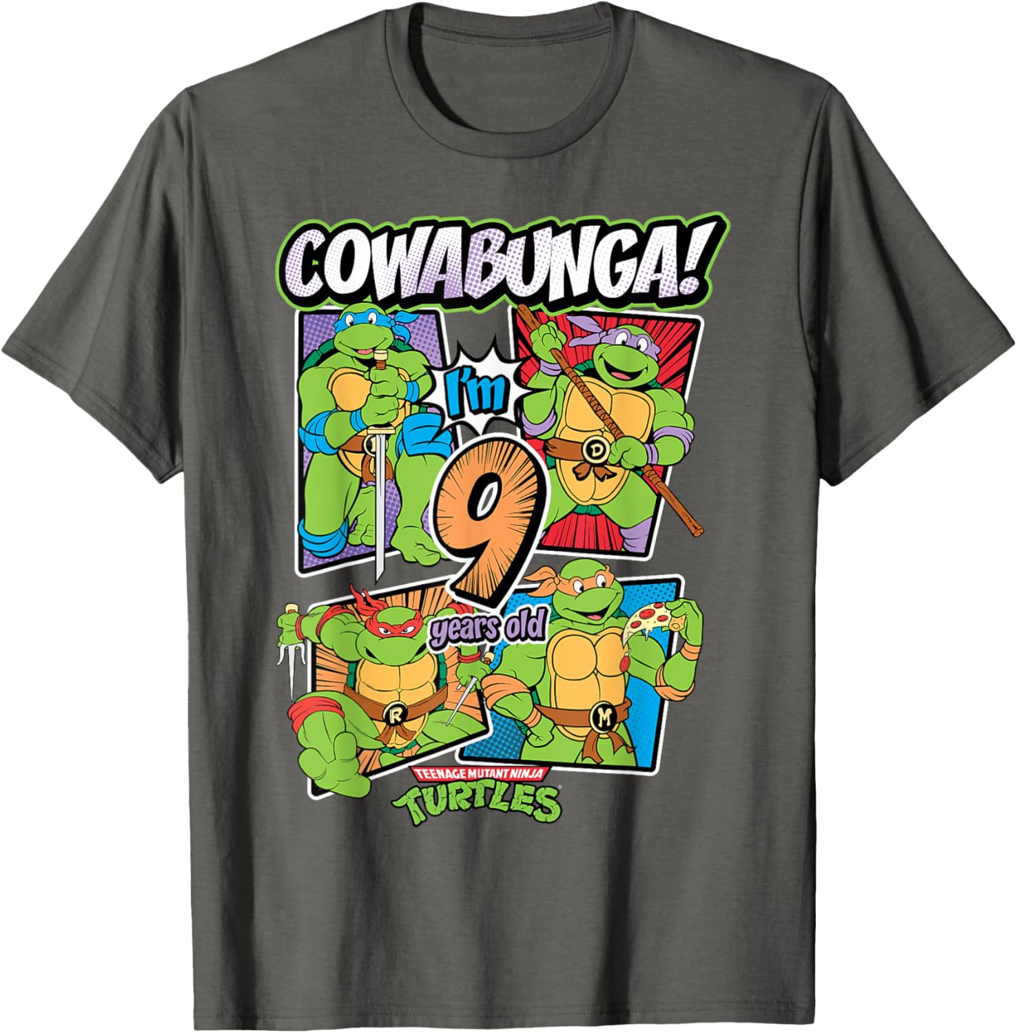 Mademark Teenage Mutant Ninja Turtles Cowabunga 9th Birthday T-Shirt - 2
