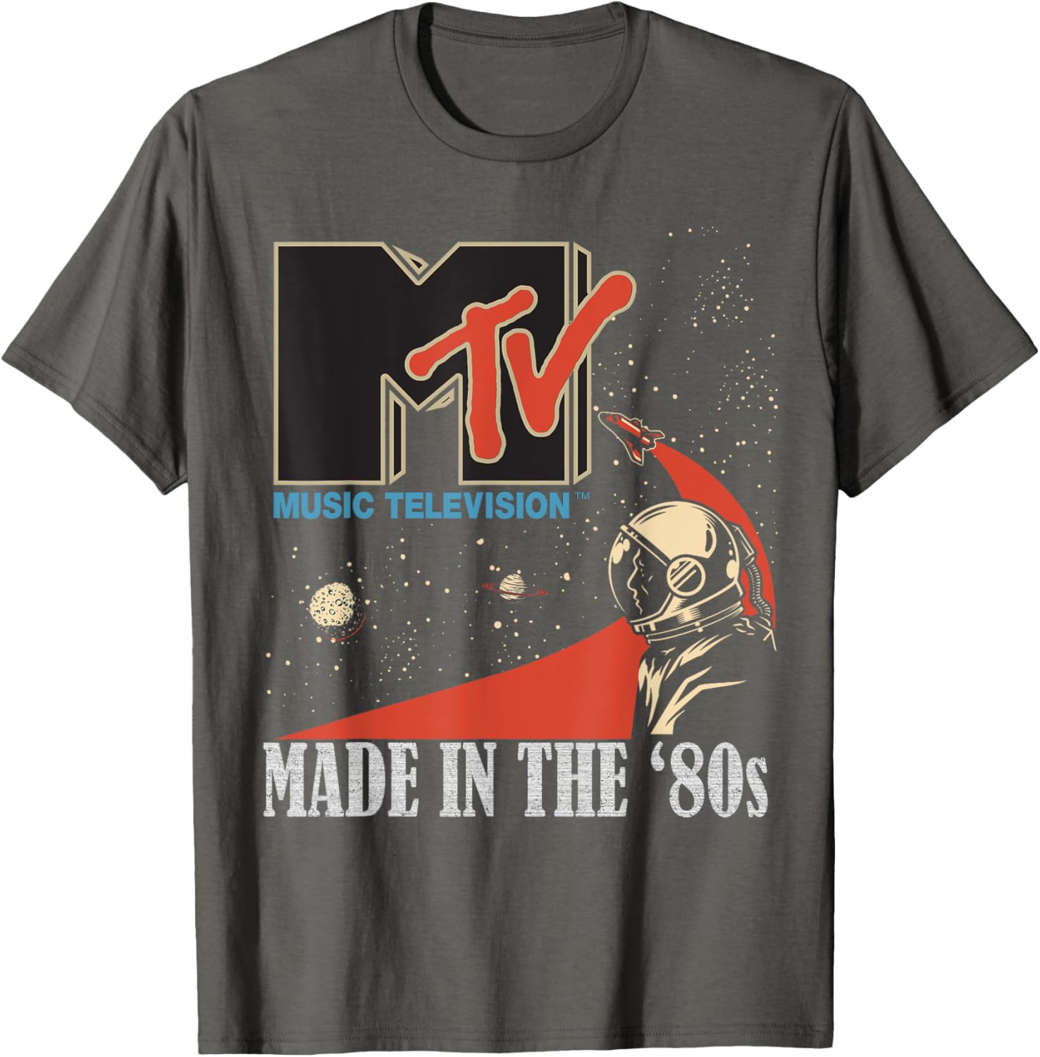 Mademark MTV Space Rocket Planets Astronaut T-Shirt Vintage 80s Style - 1