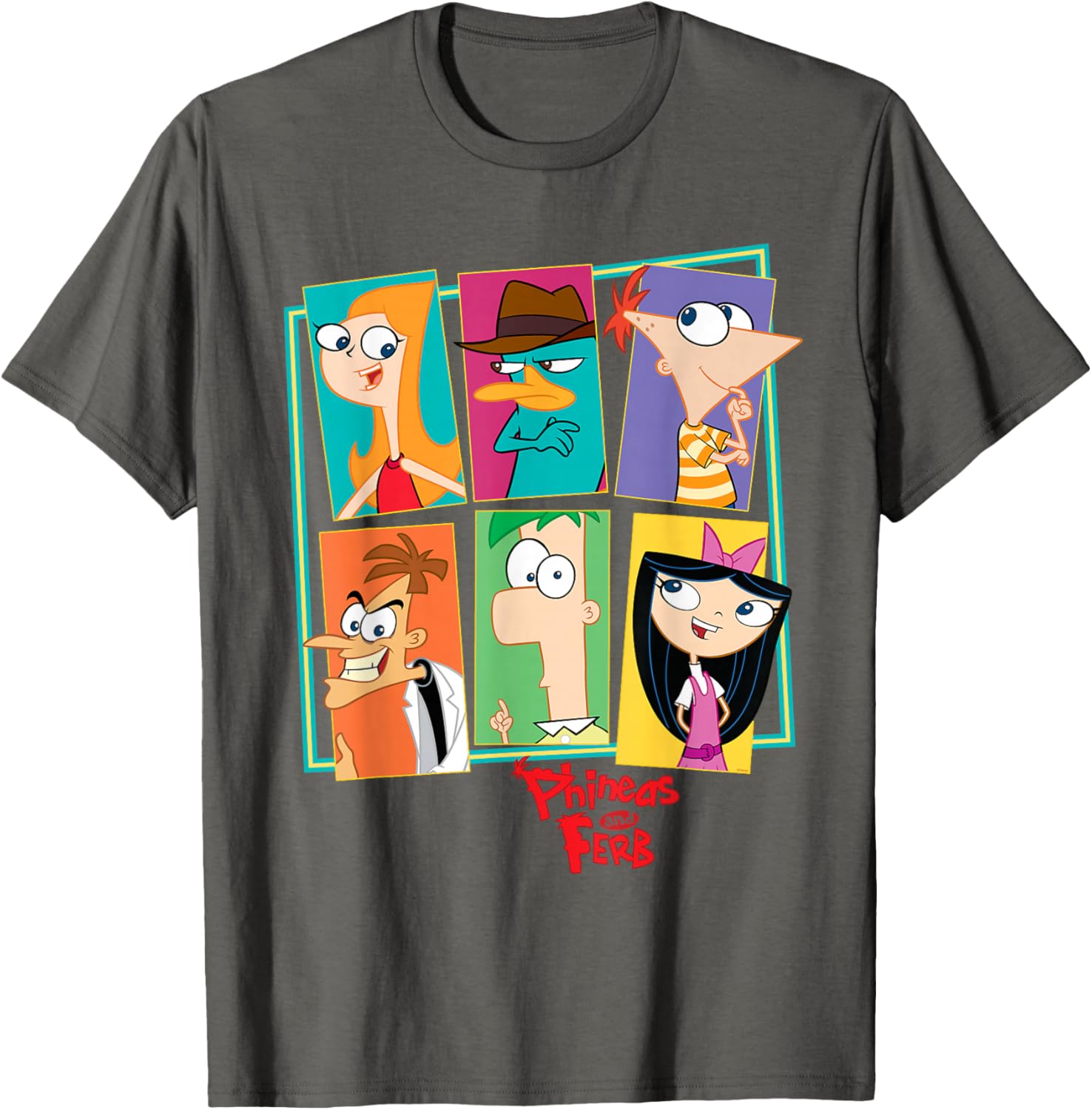 Phineas and Ferb Character Collage T-Shirt for Fun Disney Fans - 13