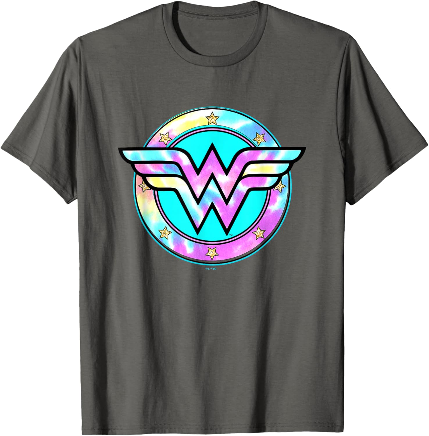 Wonder Woman Rainbow Tie-Dye Superhero Badge T-Shirt for Fans - 4
