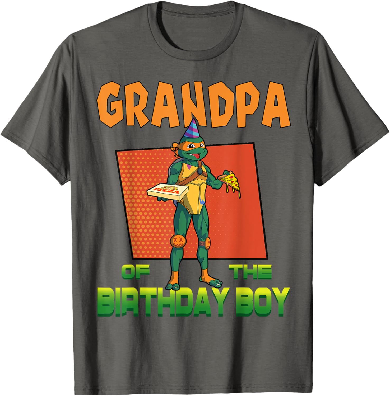 Mademark X TMNT Mikey Grandpa Birthday Pizza Party T-Shirt for Kids - 11