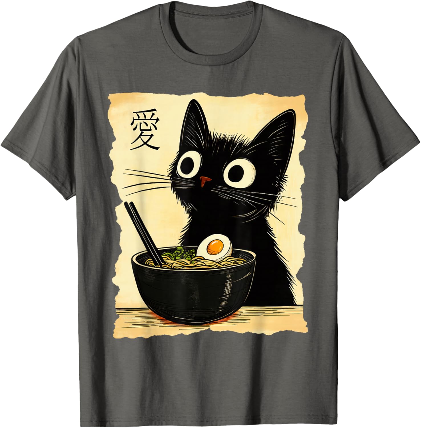 Funny Cat Ramen Graphic Tee Cute Japanese Kawaii Anime Cat T-Shirt - 2