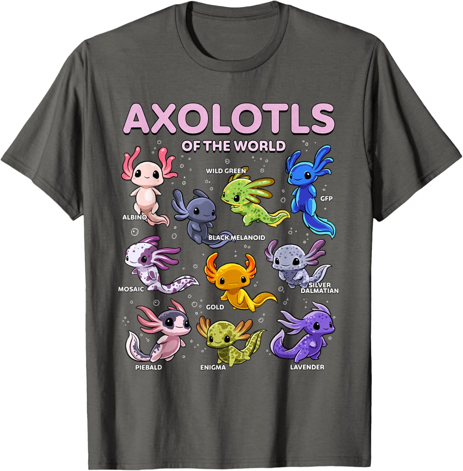 Kawaii Axolotl T-Shirt for Animal Lovers | Cute Axolotls of the World - 23