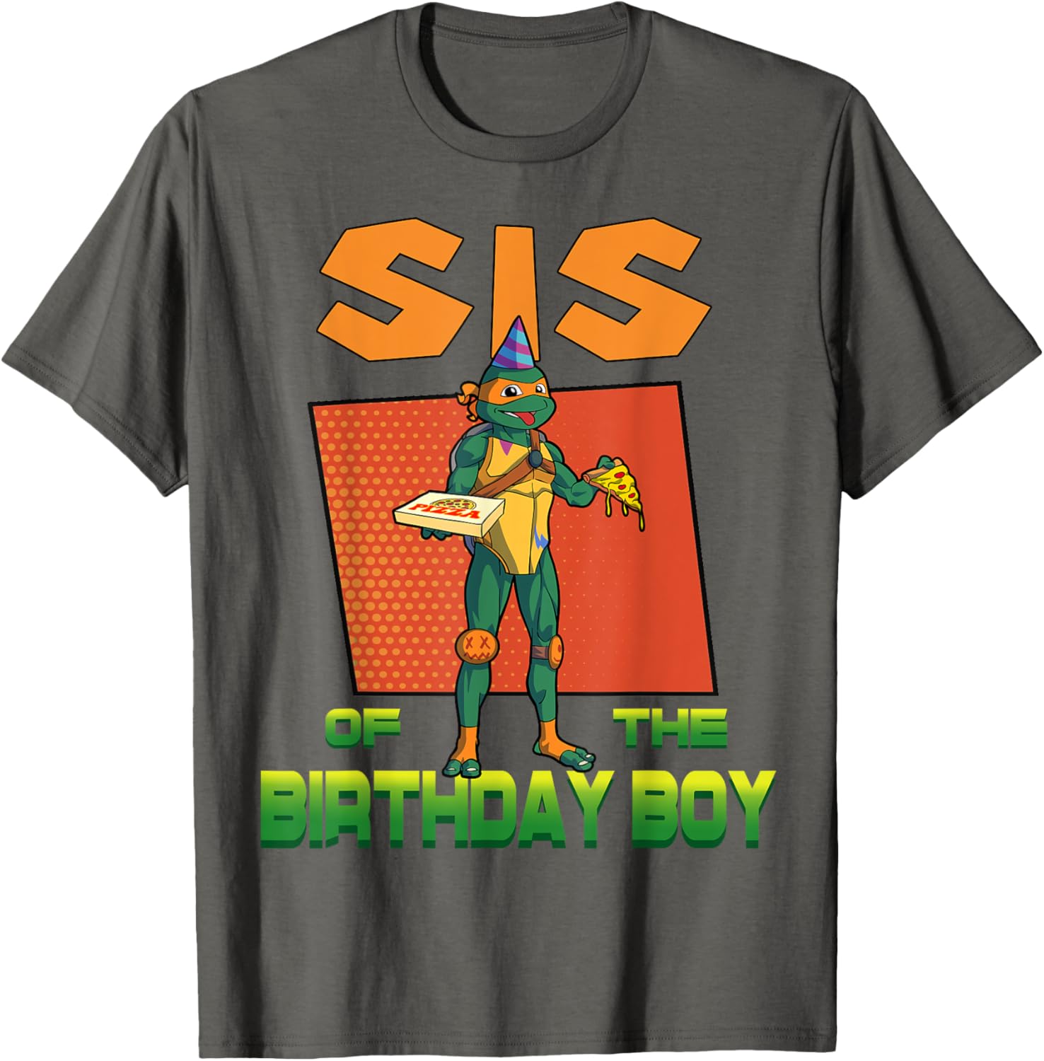 Mademark Teenage Mutant Ninja Turtles Mikey Pizza Birthday Party T-Shirt - 5