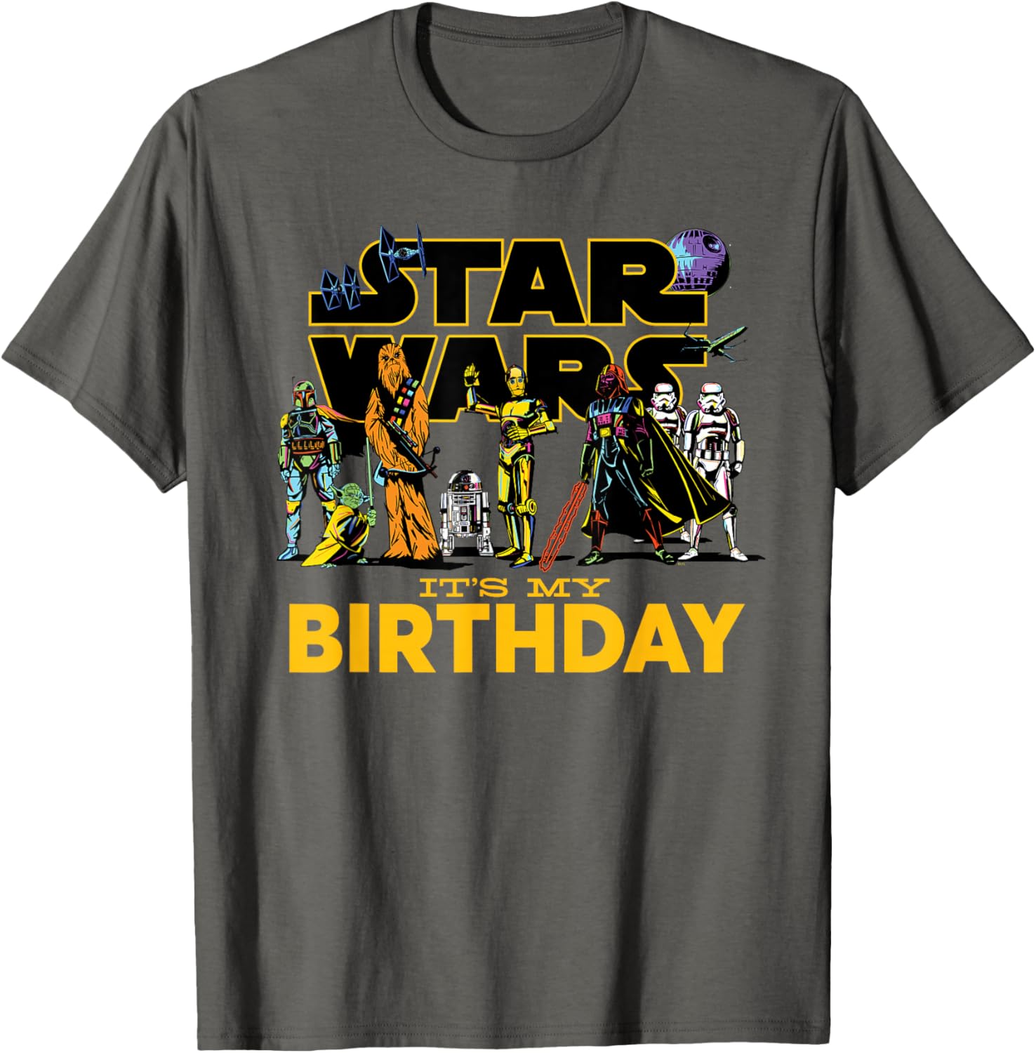 Star Wars Birthday T-Shirt for Kids Featuring Classic Characters Design - 3