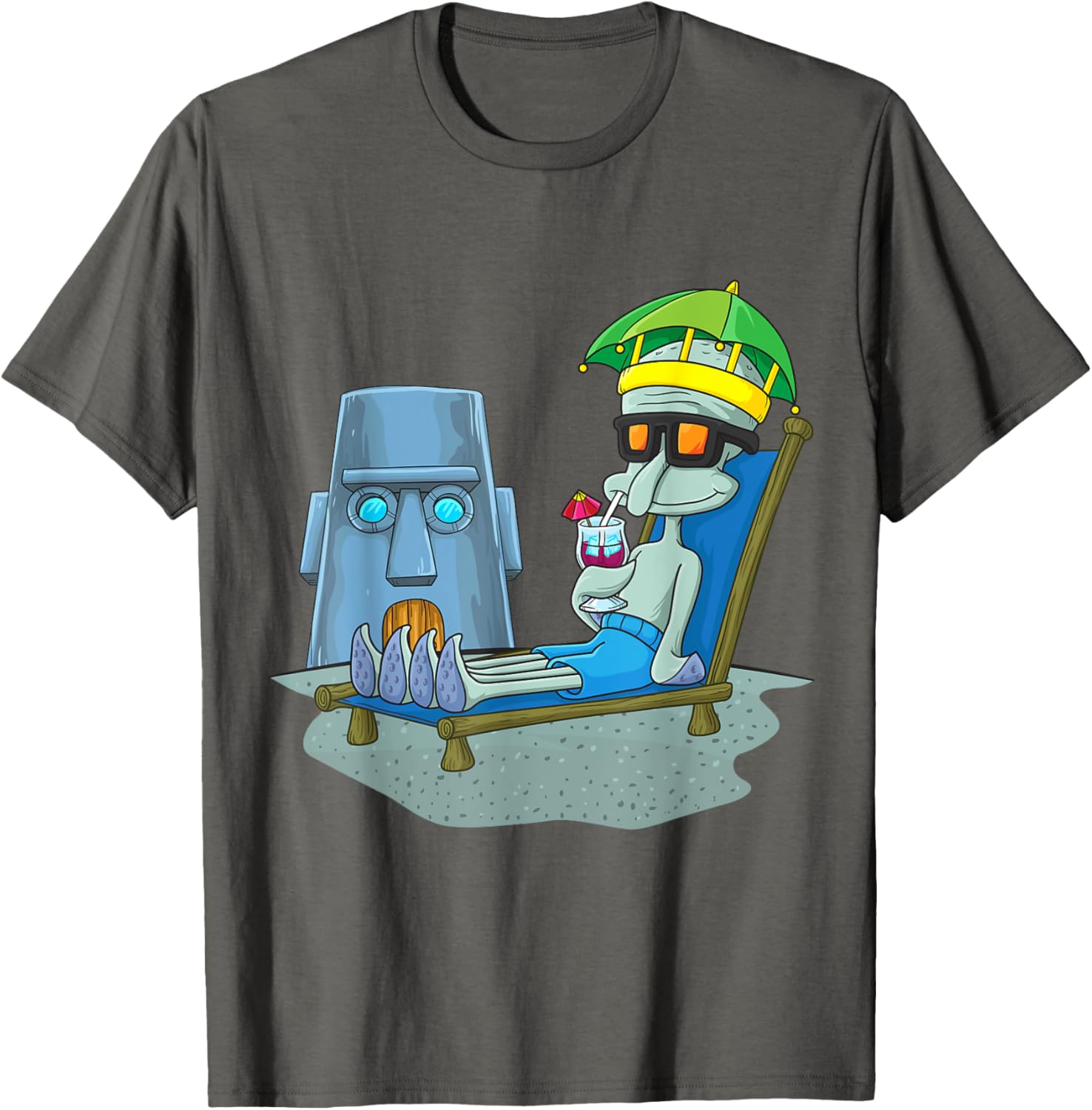 Mademark x SpongeBob SquarePants Squidward Sunbathing T-Shirt for Fans - 16