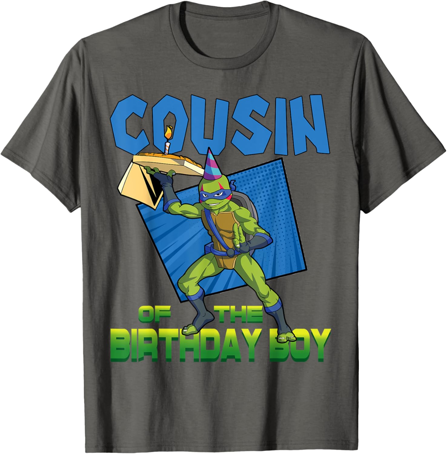 Leo Cousin of the Birthday Boy Pizza Party T-Shirt for TMNT Fans - 9