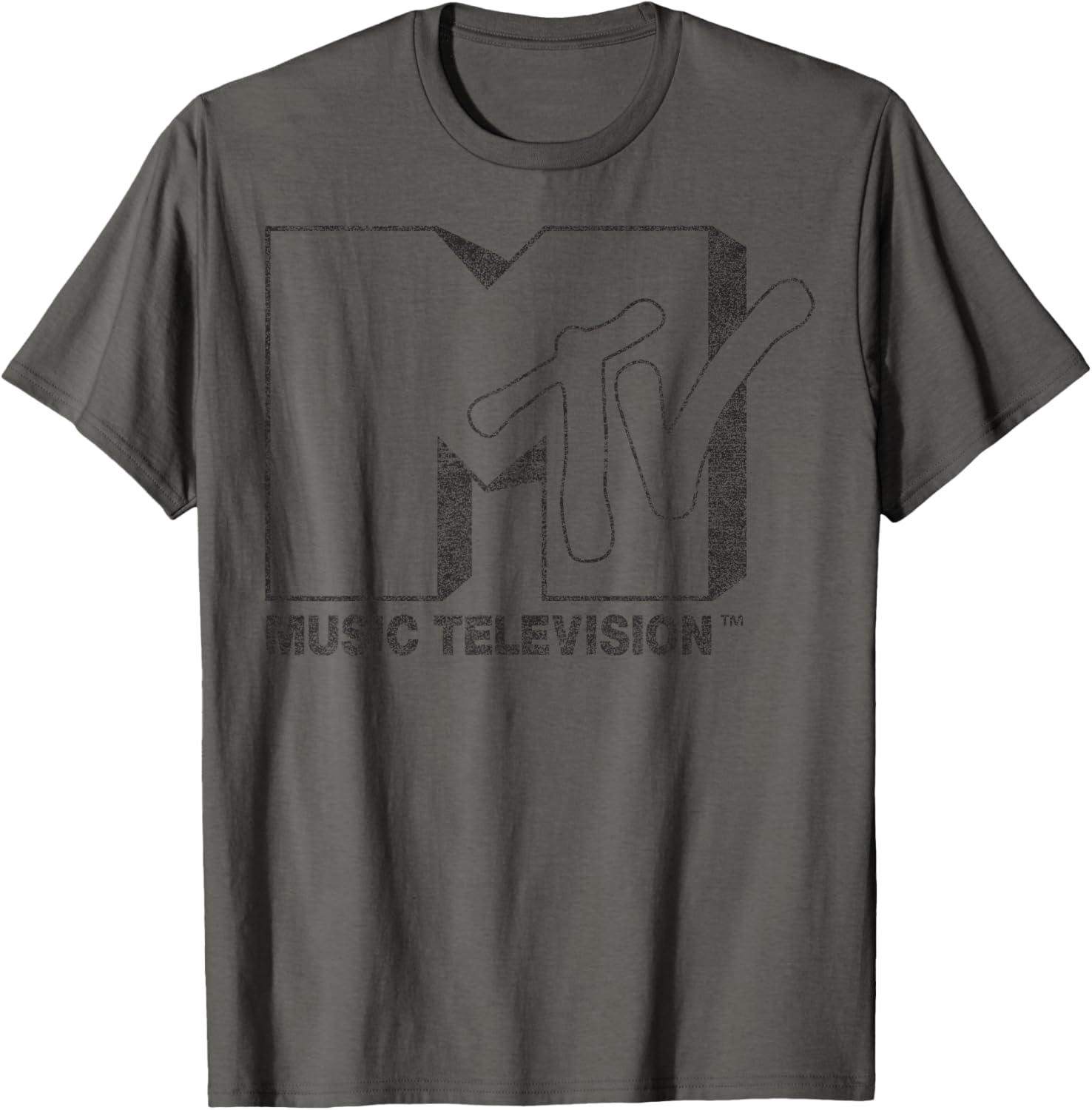 MTV Distressed Vintage Black and White Logo Graphic T-Shirt for Trendy Style - 7