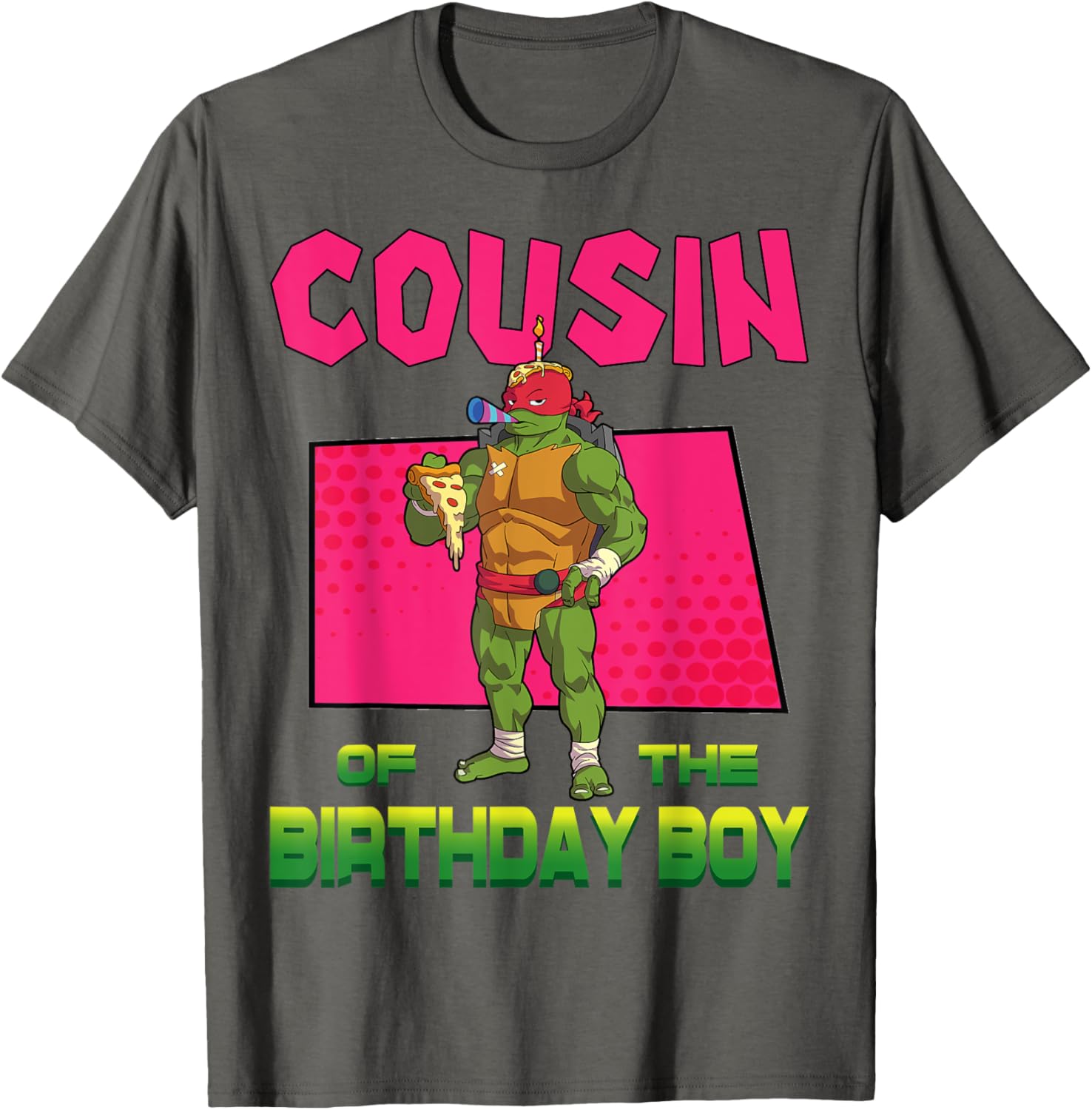 Mademark Teenage Mutant Ninja Turtles Raphael Birthday Pizza Party T-Shirt - 10