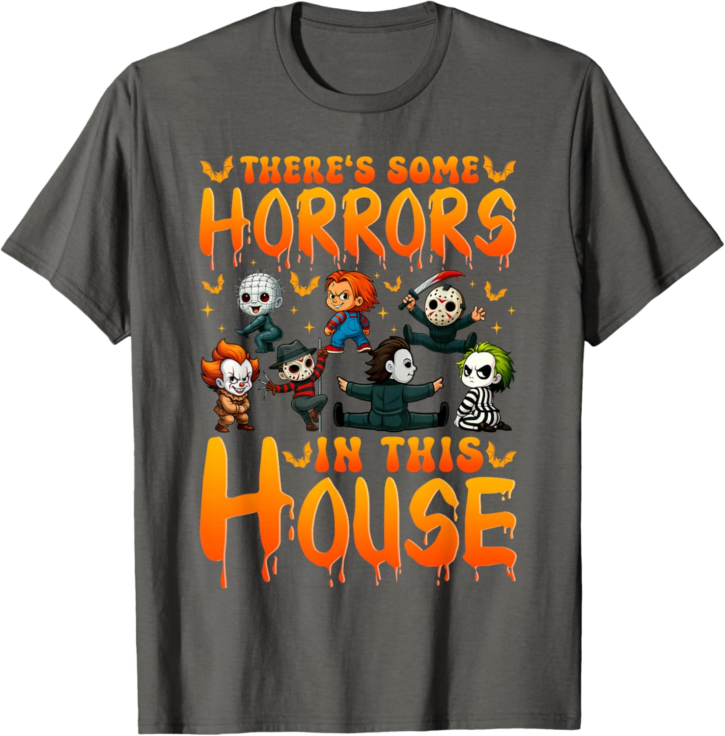 Funny Horror Characters T-Shirt for Spooky Style Lovers - 8