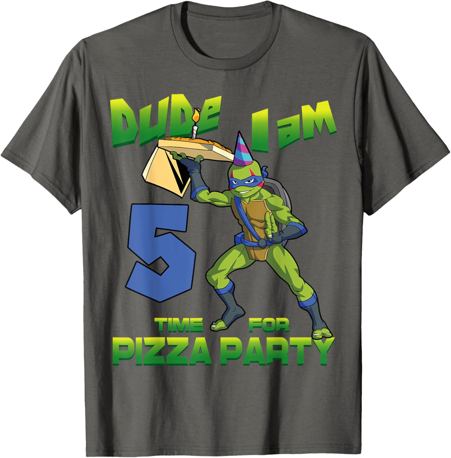 Mademark Teenage Mutant Ninja Turtles Leo Pizza Birthday T-Shirt for Kids - 14