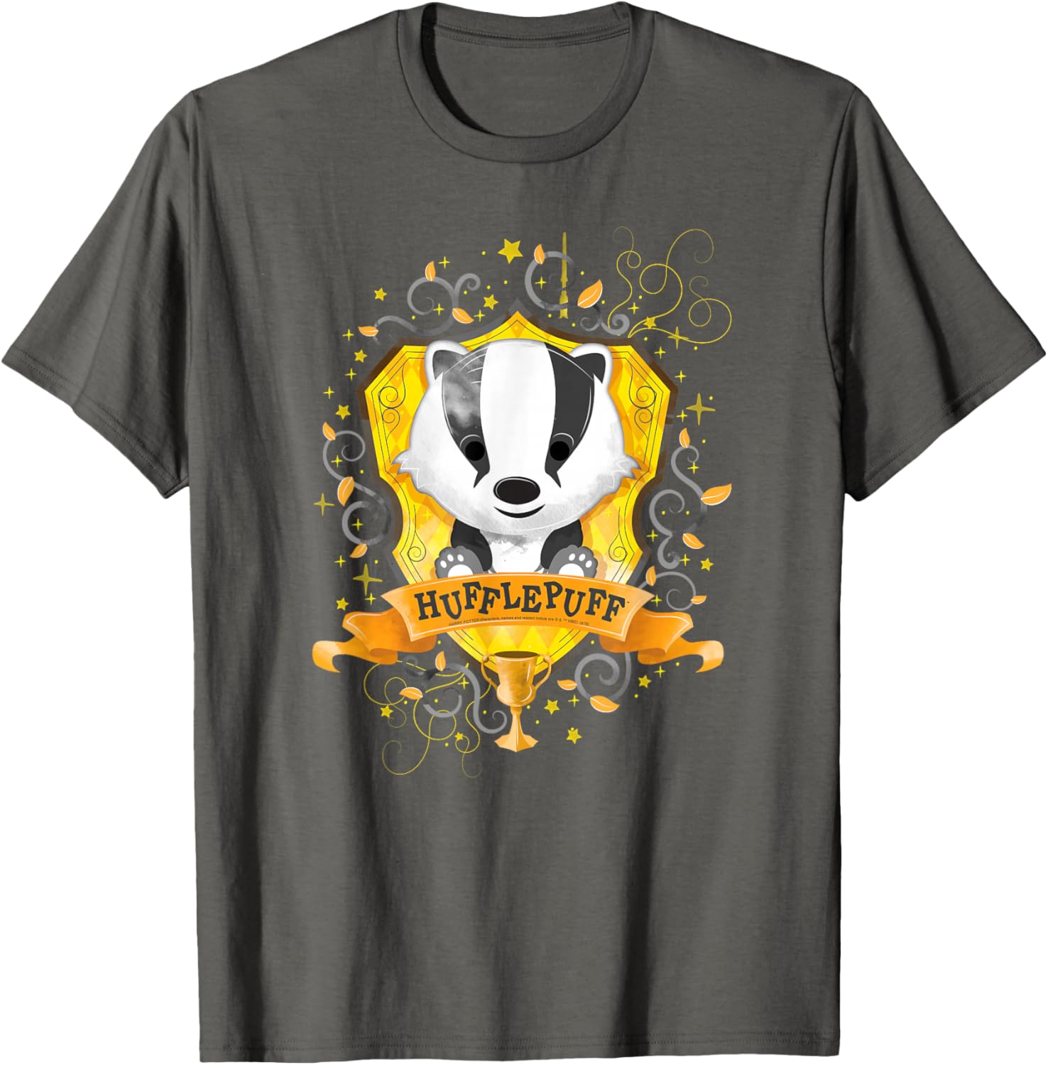 Harry Potter Hufflepuff Crest Watercolor T-Shirt for Fans and Collectors - 6