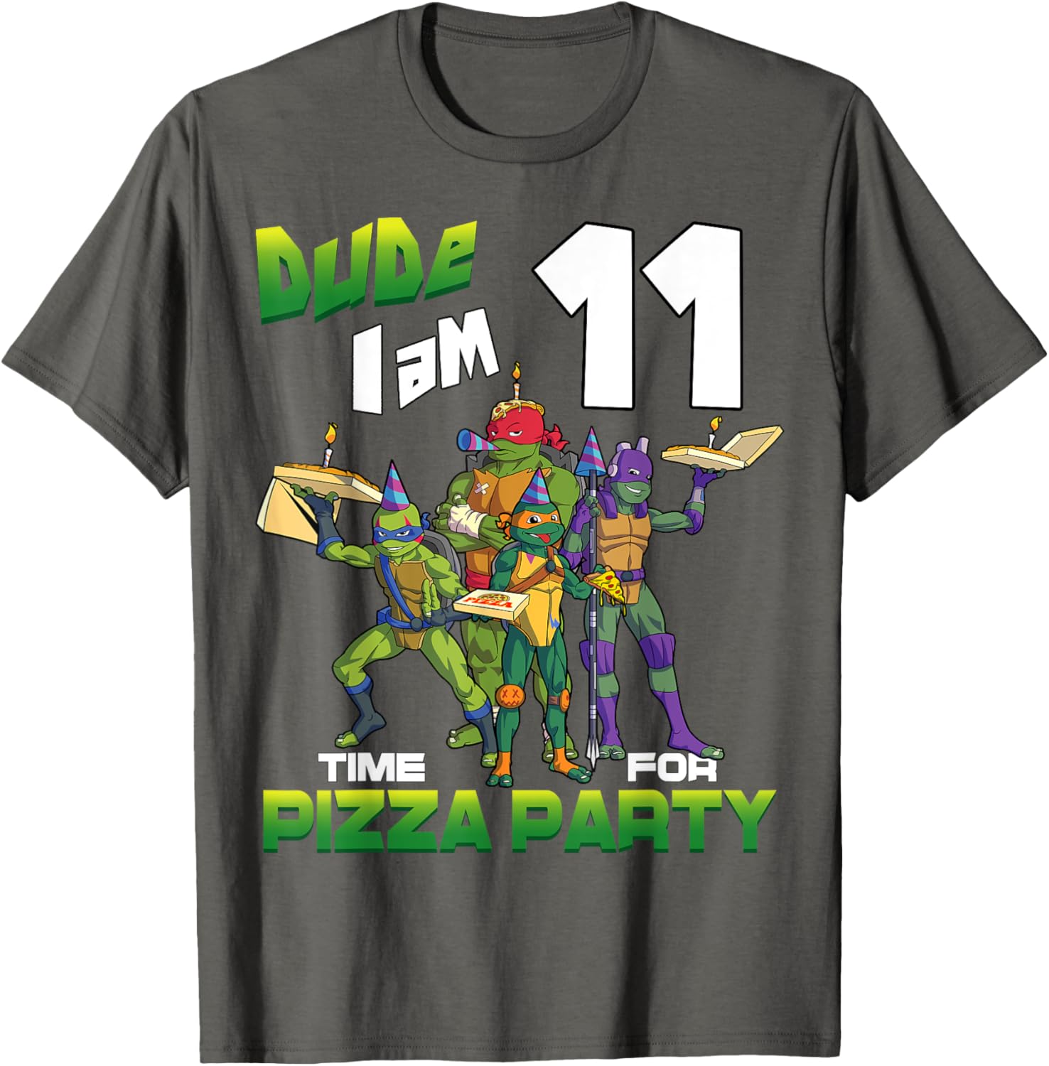 Mademark Teenage Mutant Ninja Turtles Pizza Birthday T-Shirt for Ages 11 - 12