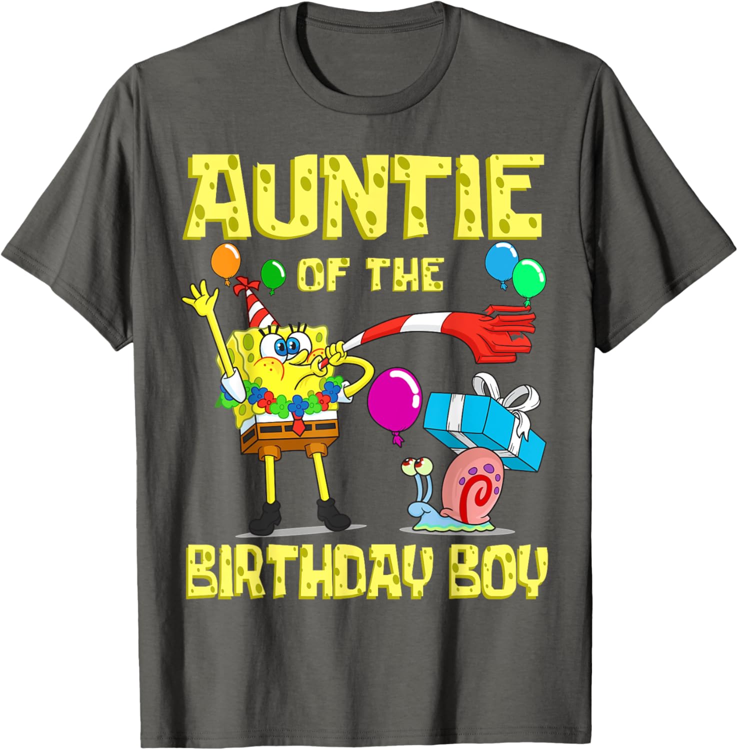 Mademark SpongeBob Birthday Boy Auntie Theme T-Shirt Fun Party Apparel - 19