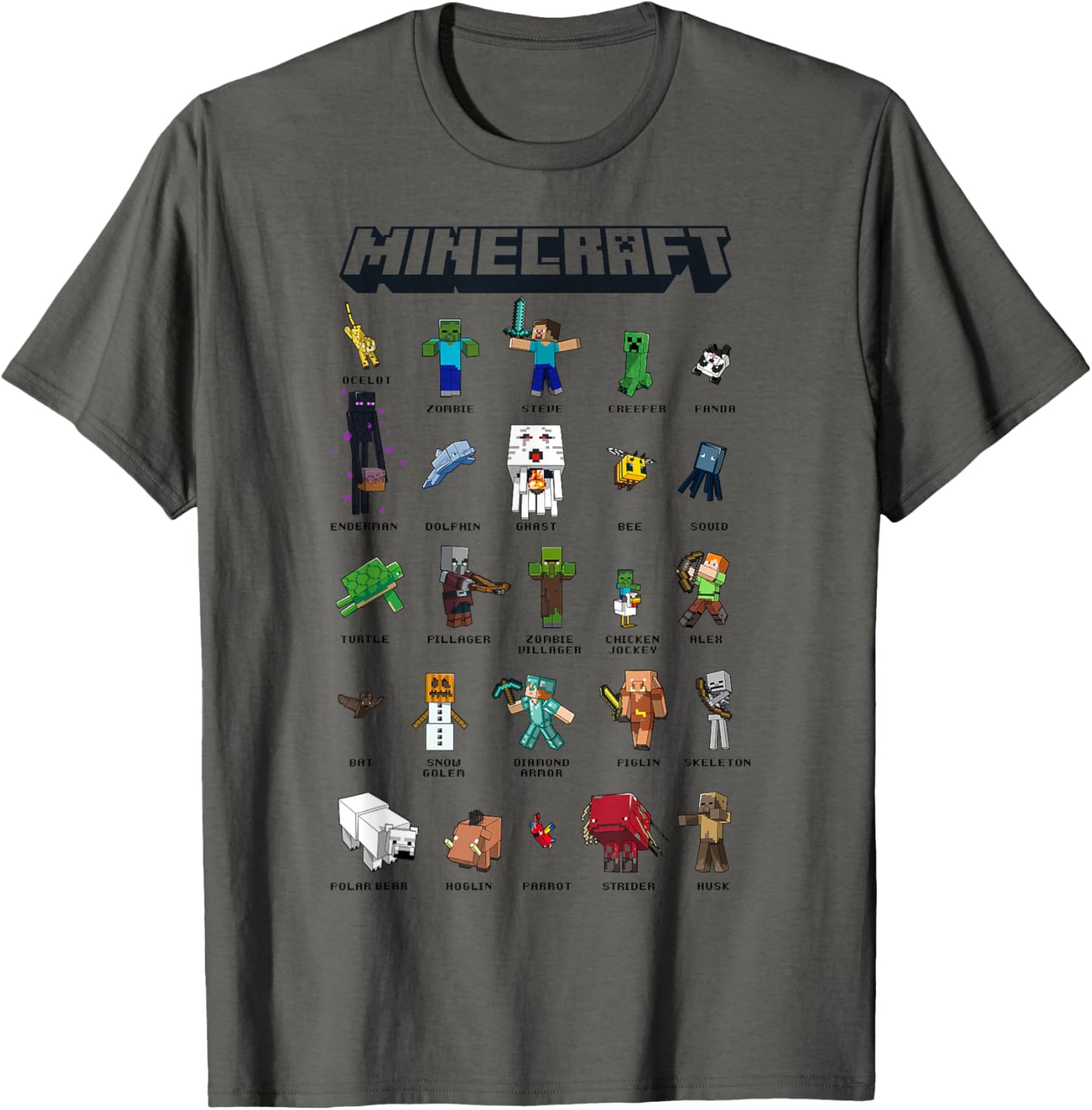 Minecraft Group Shot Poster Collage Style T-Shirt for Fans and Gamers - 2