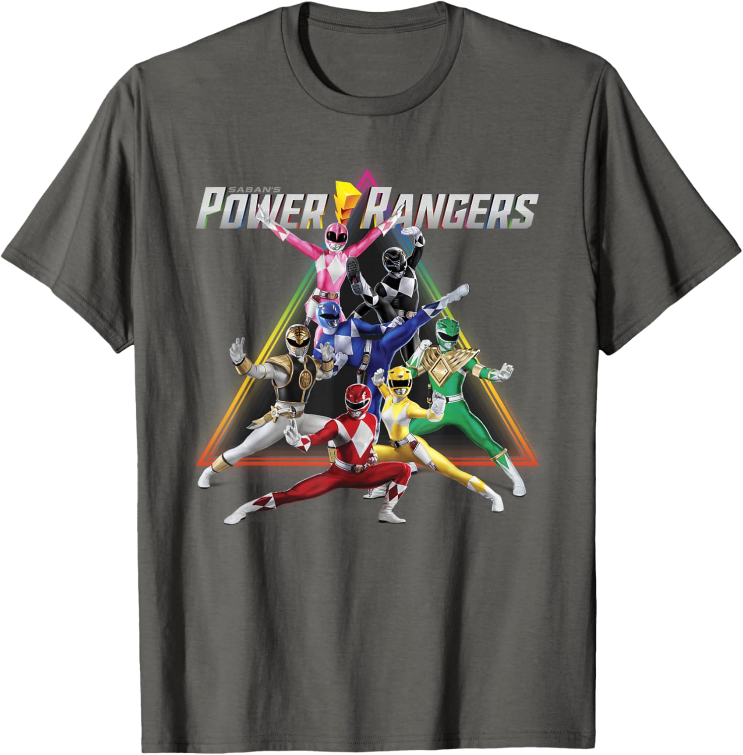 Power Rangers Rainbow Pyramid Retro T-Shirt for Fans and Collectors - 8