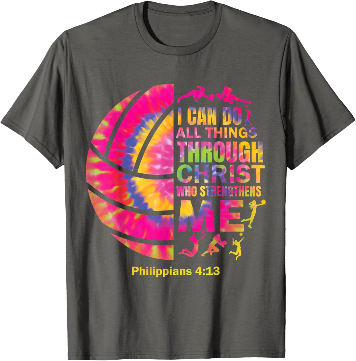 Christian Tie Dye Volleyball T-Shirt for Teen Girls and Women - 12