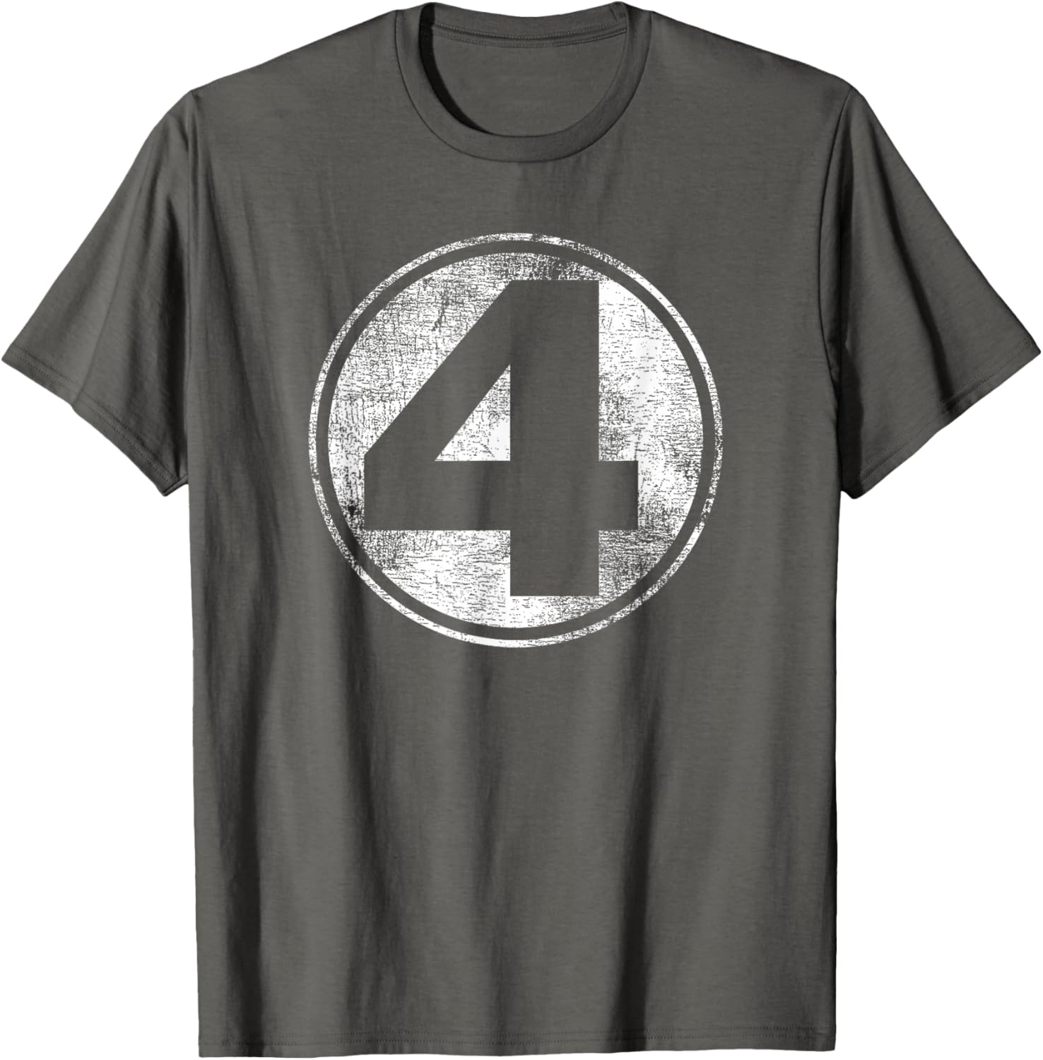 Marvel Fantastic Four Classic Number 4 Distressed Logo T-Shirt for Fans - 1