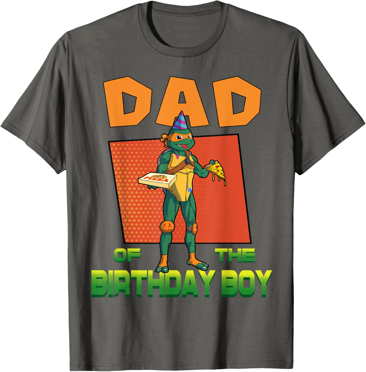 Mikey Daddy of the Birthday Boy Pizza T-Shirt for TMNT Fans - 7